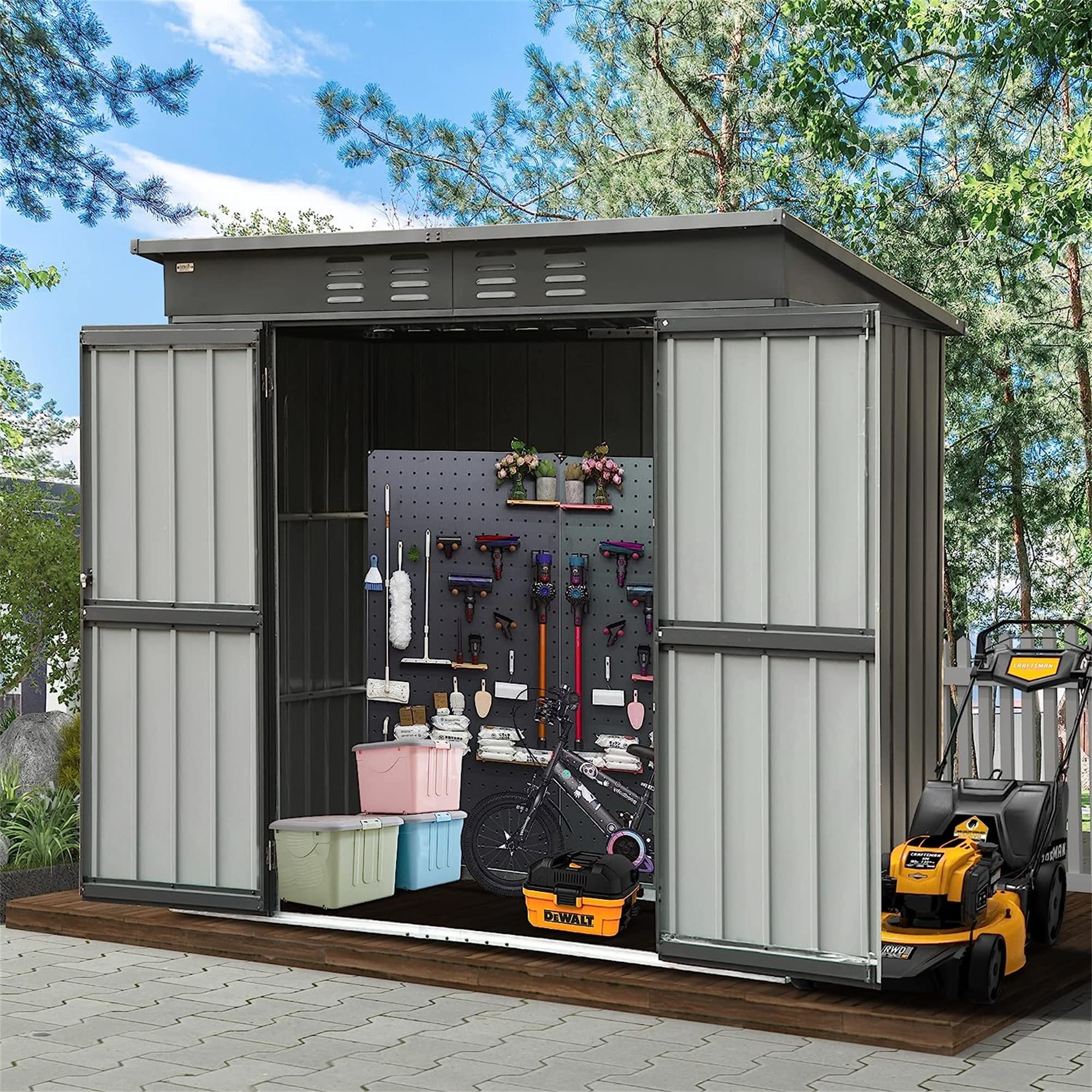 WELLFOR TWSG041-BK Metal-Storage-Buildings-Sheds - View #7