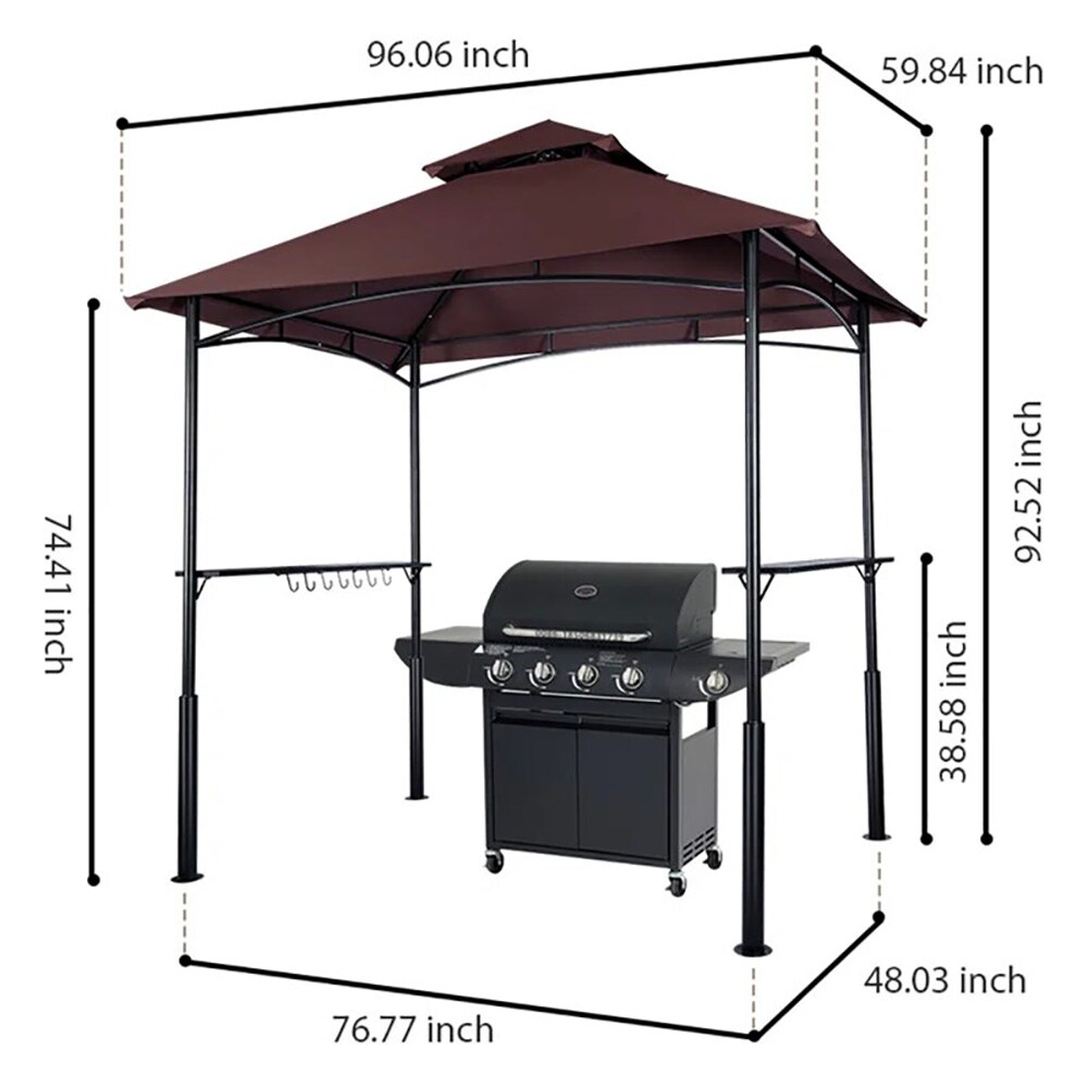 GARSING 8x5-GG-BROWN Wood-Resin-Gazebos - View #6