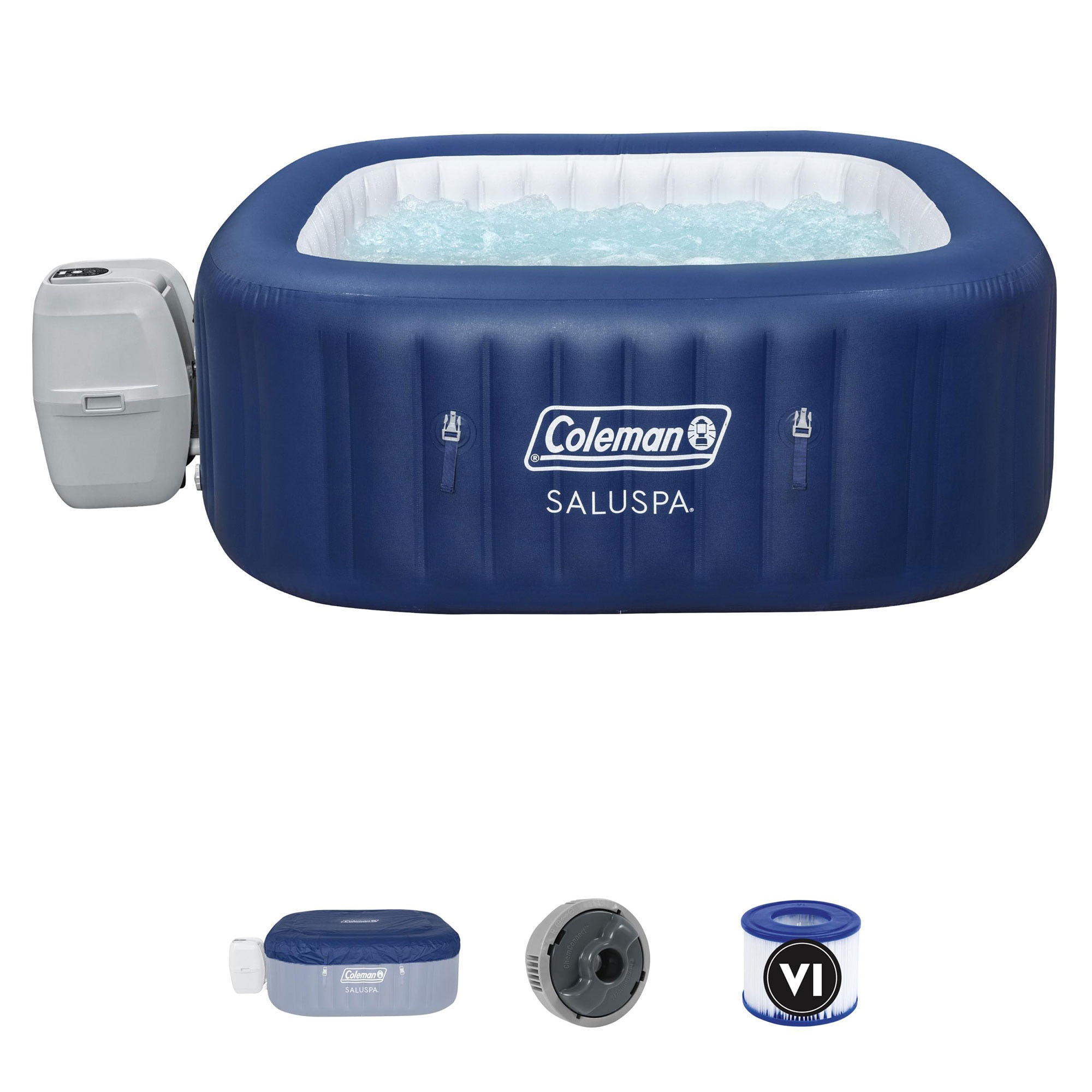 Coleman 29-in x 20-in 4-Person Inflatable Square Hot Tub in the 