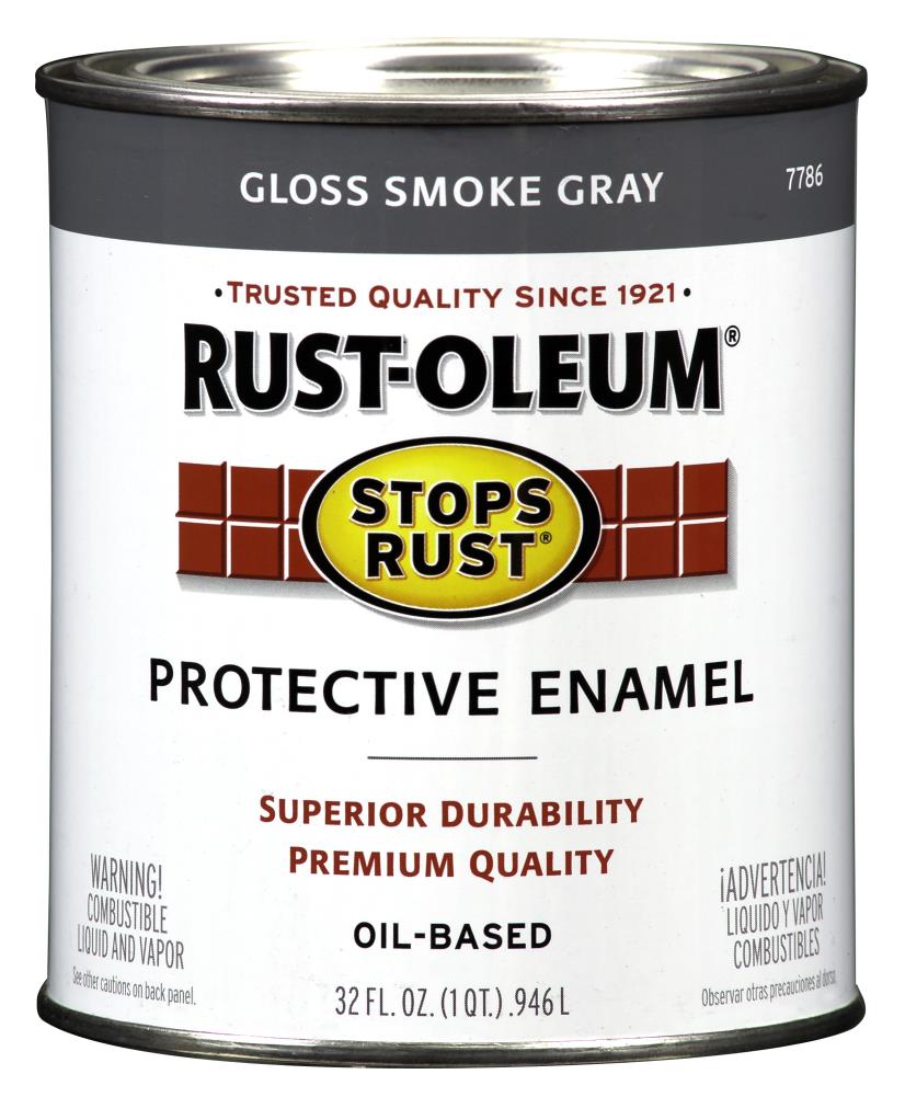 Rust-Oleum Stops Rust Gloss Smoke Gray Interior/Exterior Oil-based Industrial Enamel Paint ( 1-quart )
