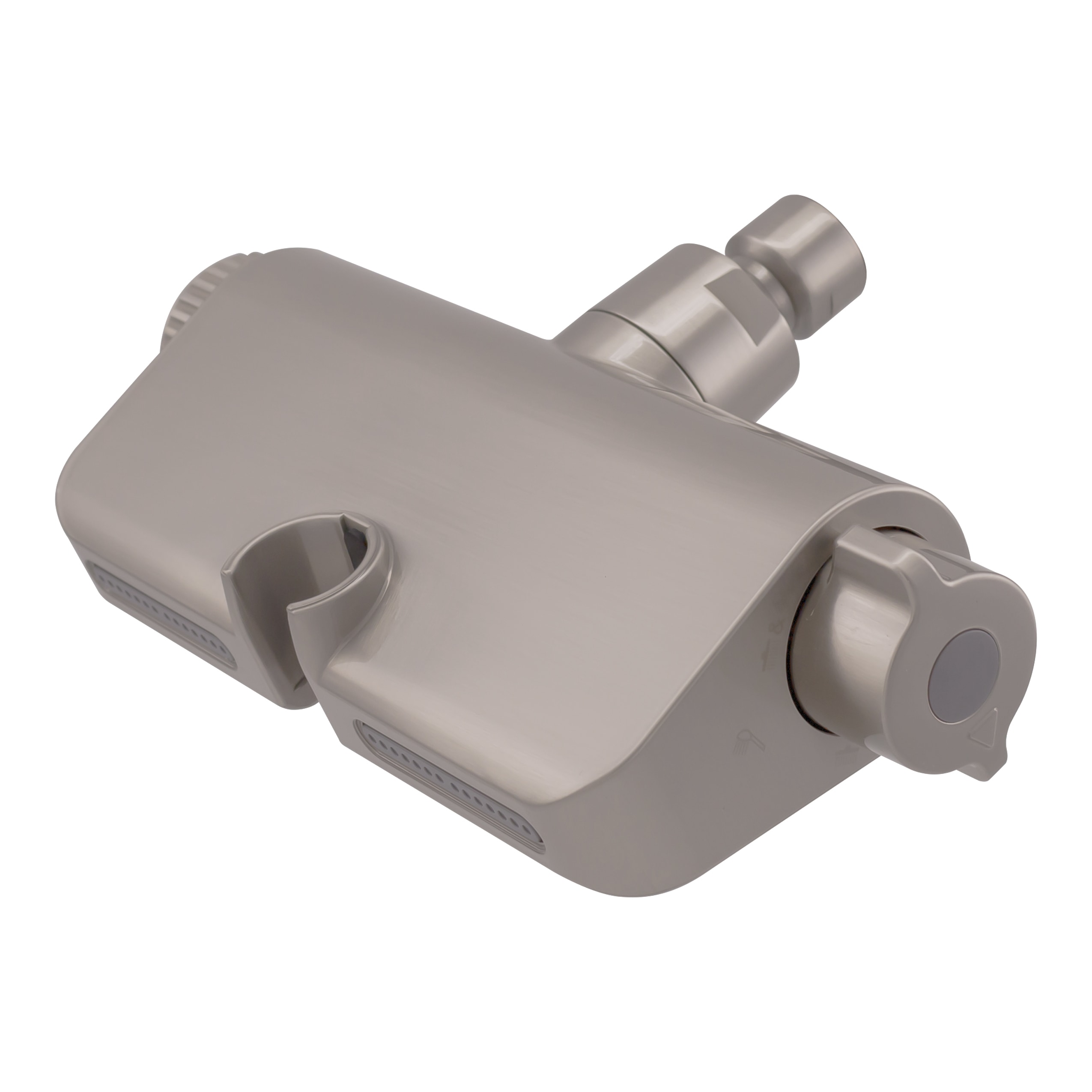 Westbrass F730-07 Shower Bracket with Front Nozzle Satin Nickel Chlorgon Shower Head Filter 6-Months -Filter Life