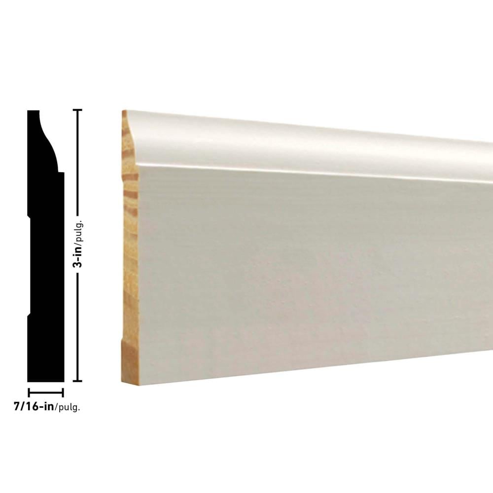 Reliabilt 716 In X 3 In X 12 Ft Colonial Primed L 634 Baseboard Moulding 12 Pack In The 4942