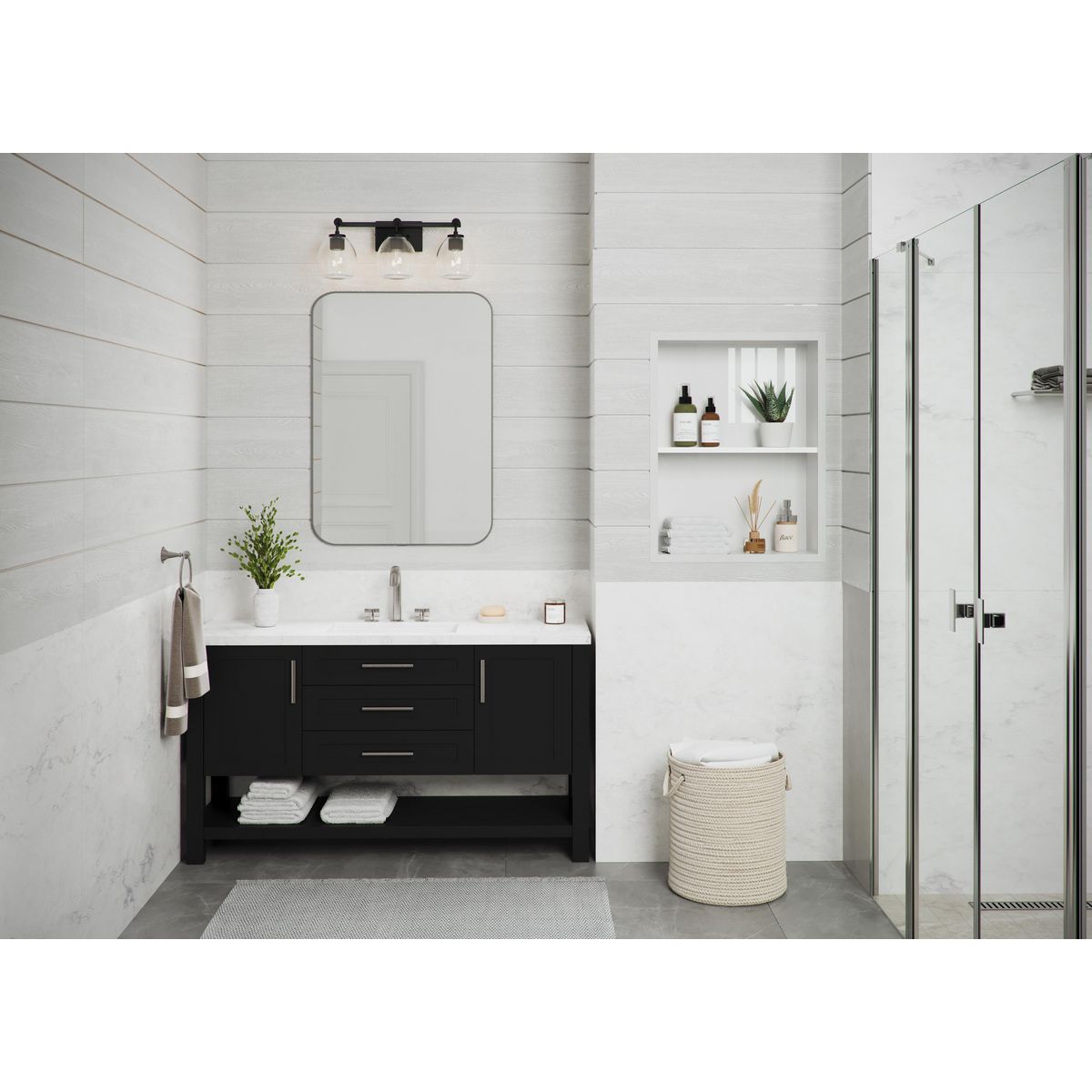 Graphite Industrial 3-Light Bath Vanity Fixture