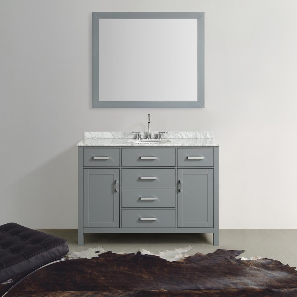 Beaumont Decor Hampton 43-in Gray Undermount Single Sink Bathroom ...
