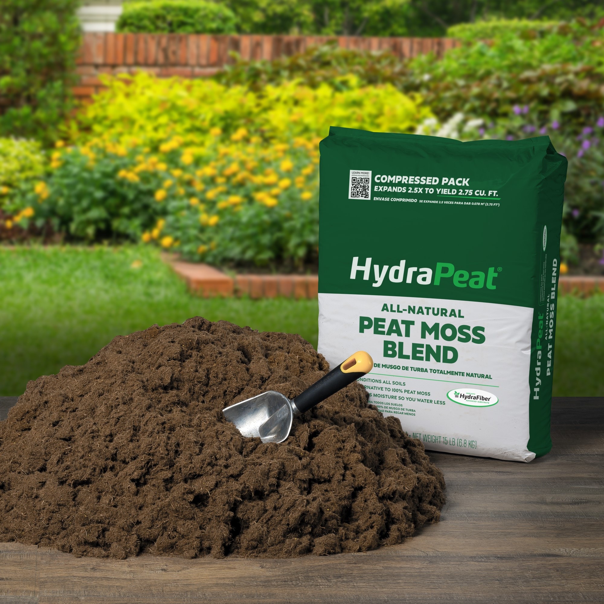 HydraPeat Peat Moss (Large) - 2.75 Cu ft of All-Natural Reduced Peat Blend Soil Media - 1.1 Compressed Pack Size
