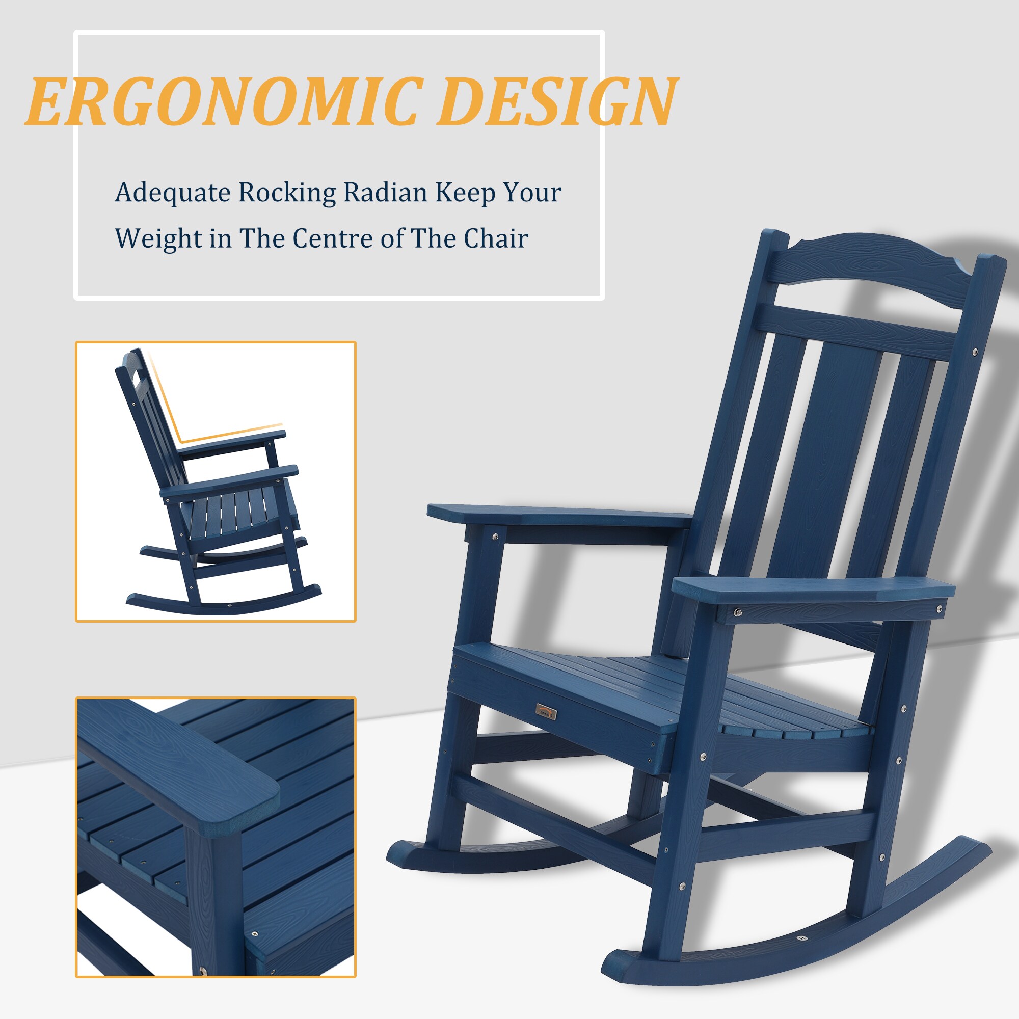 Navy blue outdoor rocking outlet chair