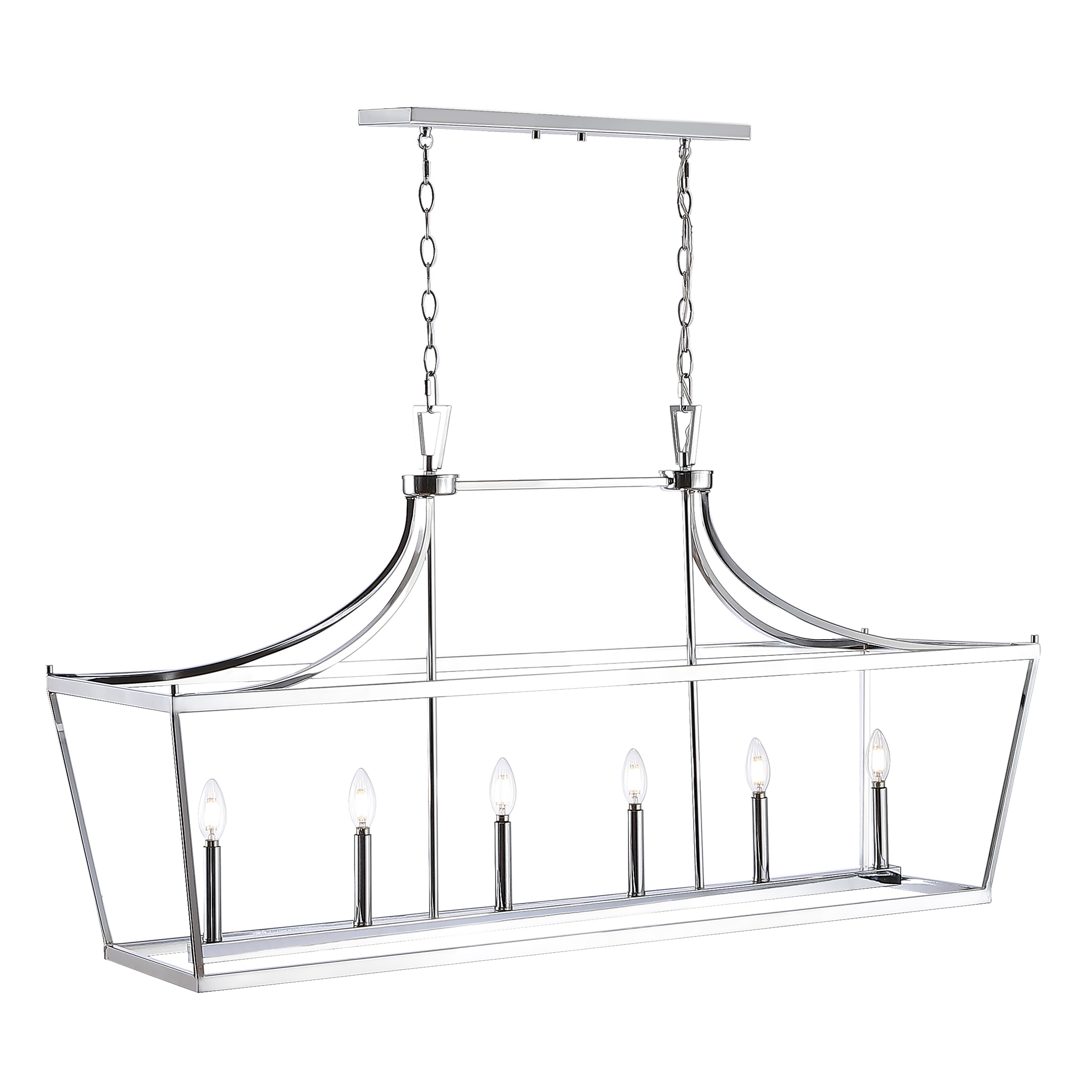 Safavieh PND4093B Aroris 6-Light Chrome Rustic Linear LED Hanging Pendant Light