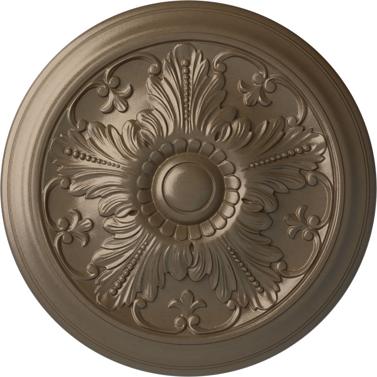 Ekena Millwork CM17VIWSS Vienna 16.875-in W x 16.875-in L Painted Warm Silver Polyurethane Whole Ceiling Medallion