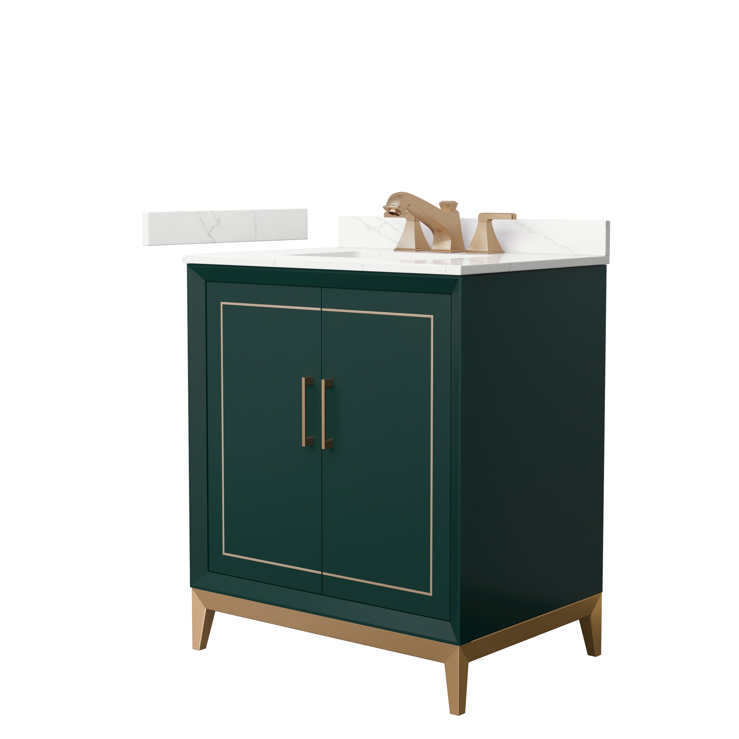 Wyndham Collection WCH515130SGSGTUS3MXX Marlena 30-in Green Undermount Single Sink Bathroom Vanity with Giotto Quartz Top