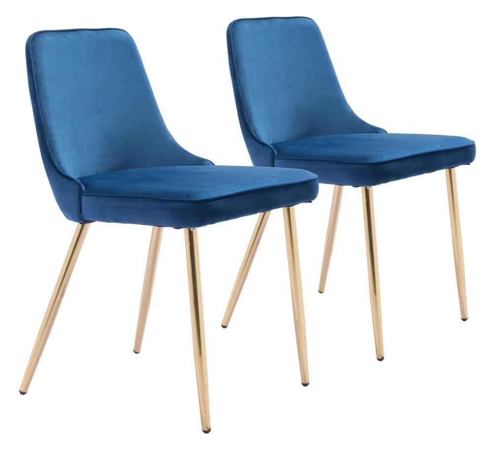 Zuo Modern 101079 Set of 2 Merritt Contemporary/Modern Polyester/Polyester Blend Upholstered Dining Side Chair (Metal Frame)