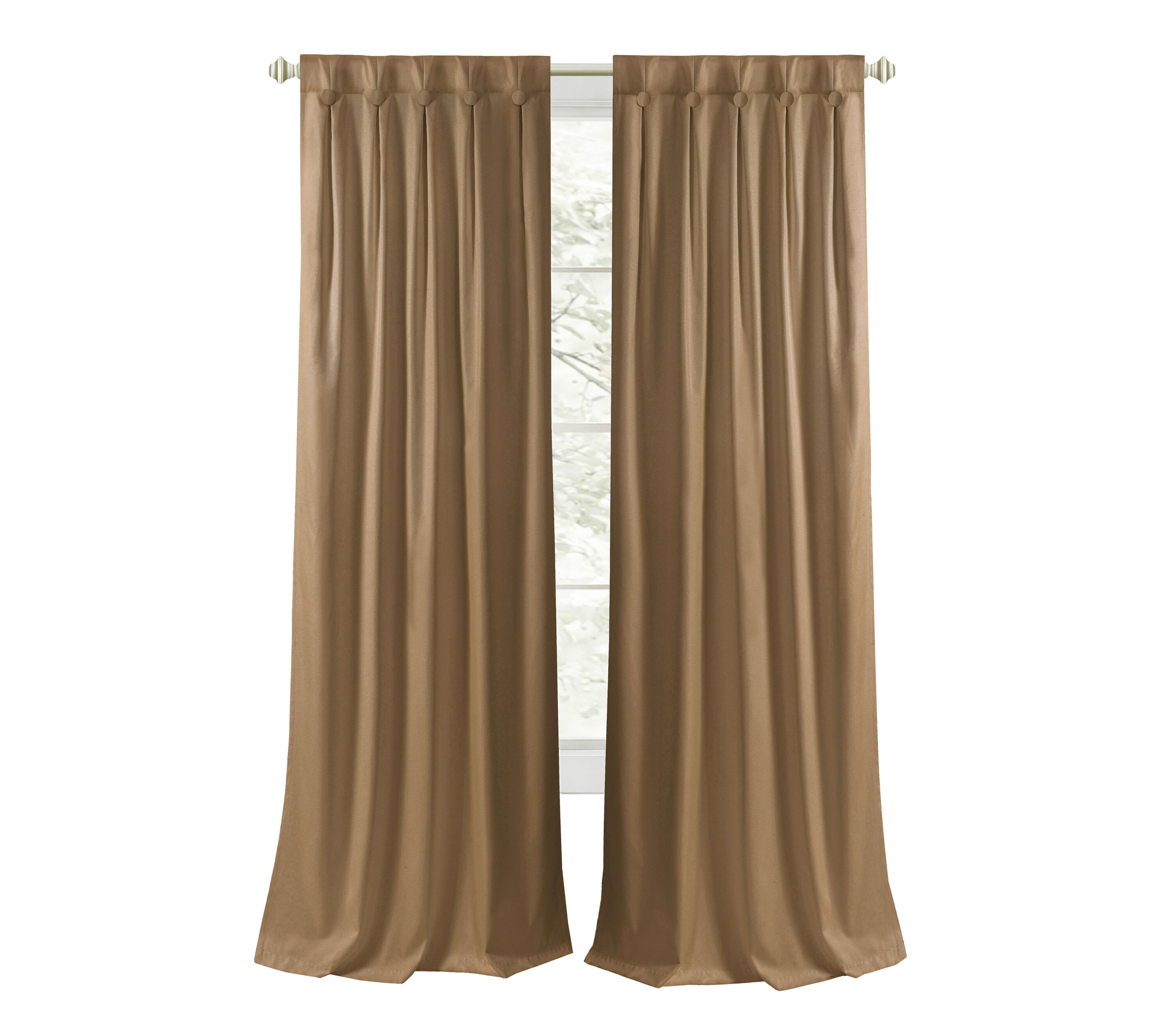 Achim GRPN63CO06 63-in Cognac Blackout Standard lined Back tab Single curtain panel