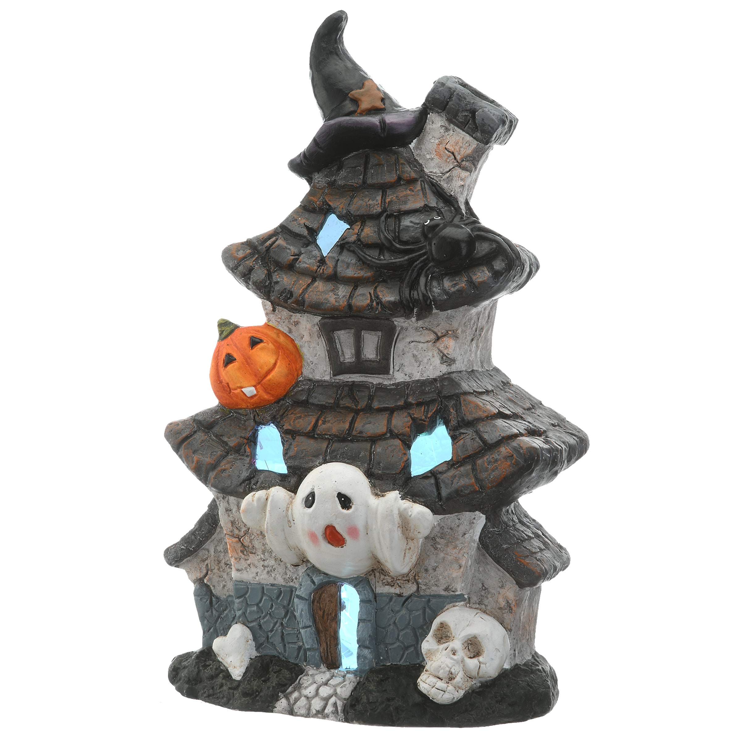National Outdoor Living 18-in Lighted Haunted House Free Standing ...