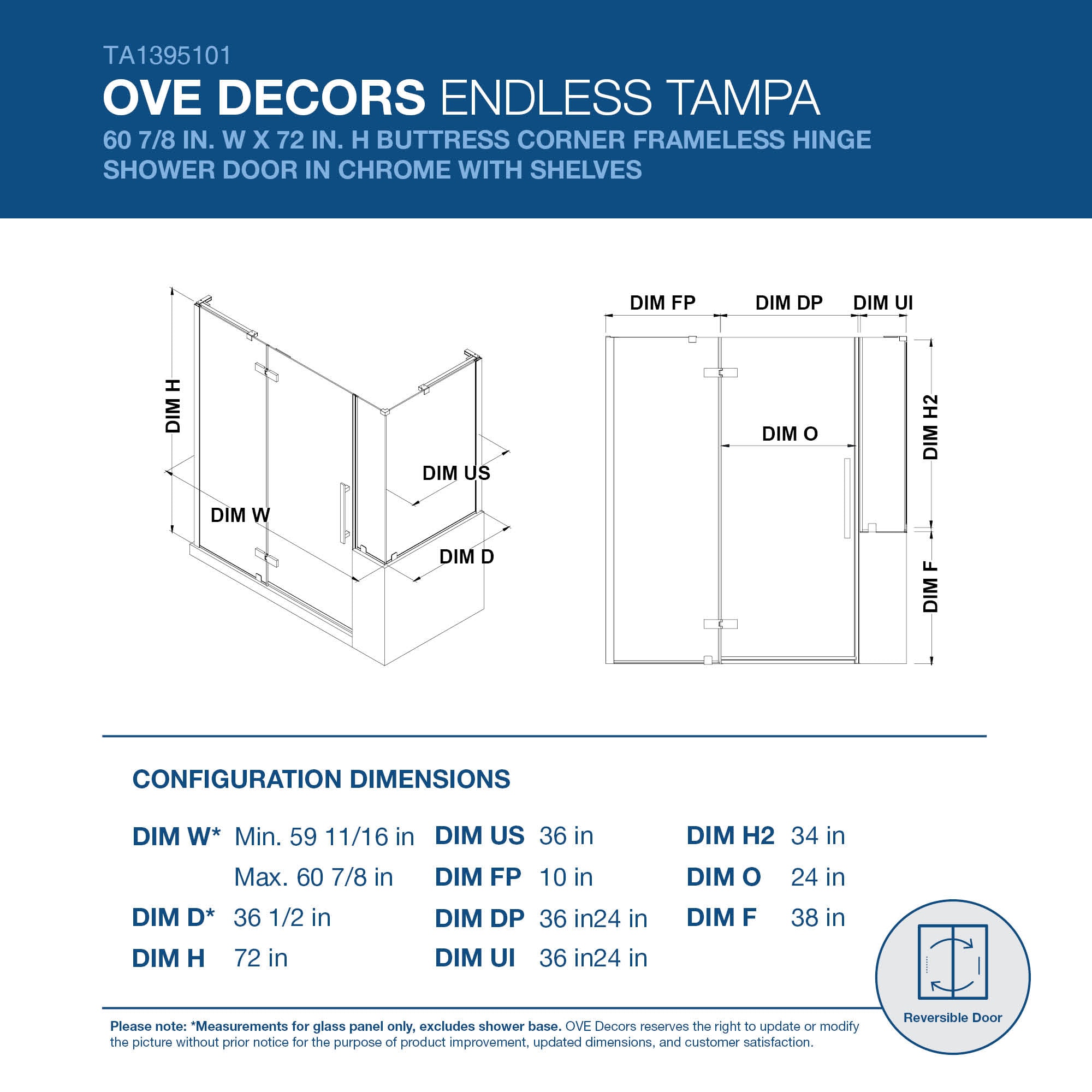 OVE Decors 828796065207 Shower-Doors - View #2