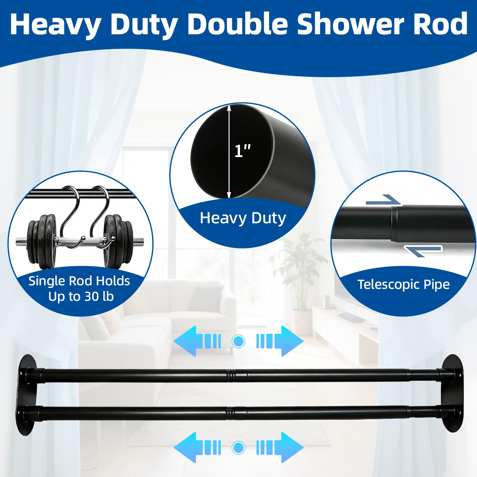 Aoibox LABEYHNQ Shower-Rods - View #4
