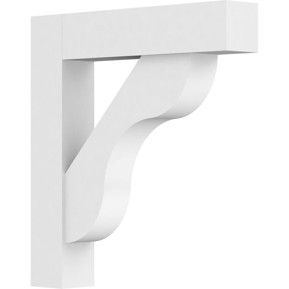 Ekena Millwork BKTP03X18X18CAR05 Standard Carmel 3-in x 18-in x 18-in White PVC Standard bracket