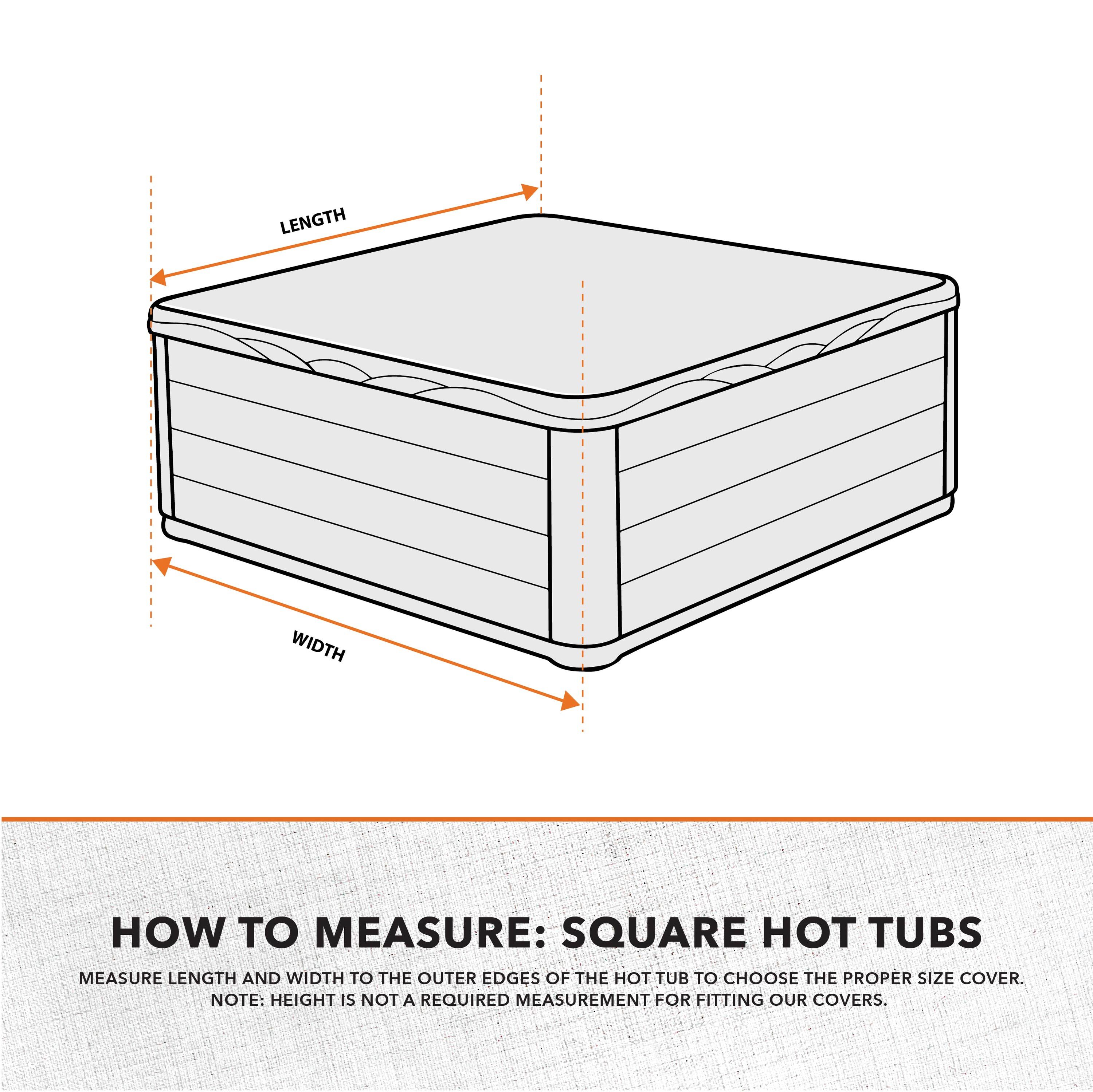 Beige Heavy-Duty Weather-Resistant Square Hot Tub Cover