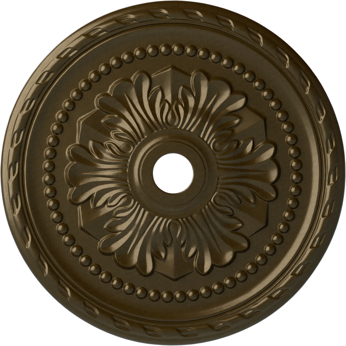 Ekena Millwork CM31PMBRS Palmetto 31.5-in W x 31.5-in L Painted Brass Polyurethane Whole Ceiling Medallion