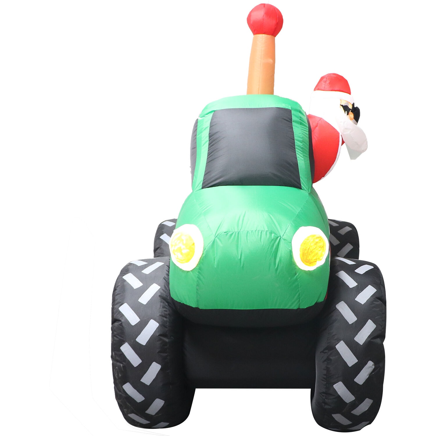 6-Ft Tall Pre-lit Santa in Green Monster Truck Inflatable