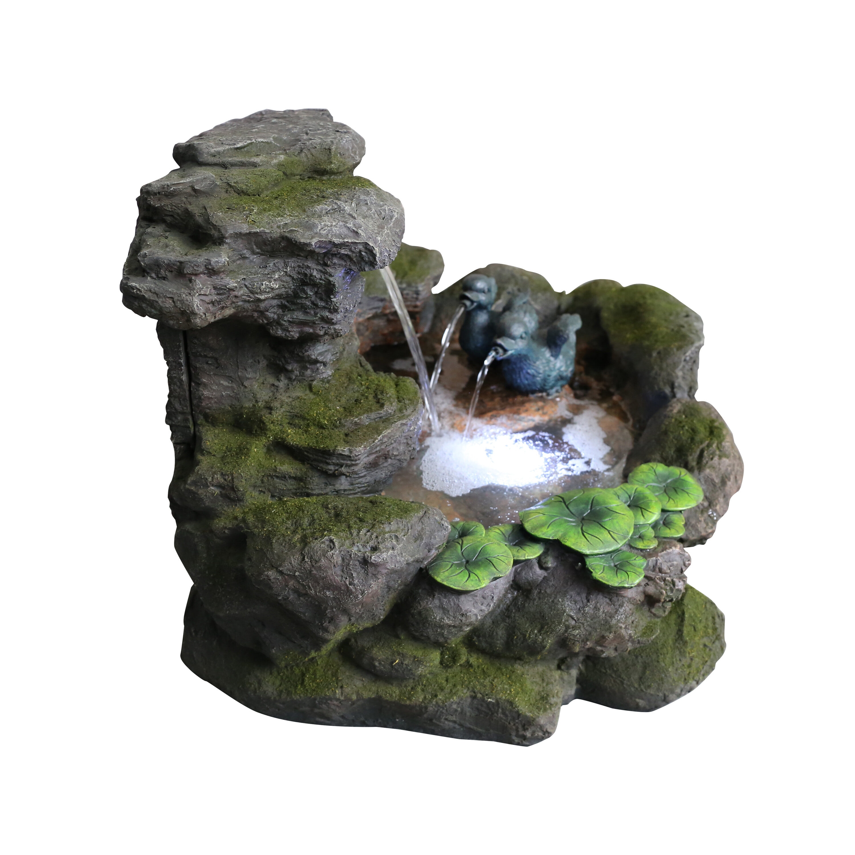 Bond 18.9-in H Resin Rock Waterfall Outdoor Fountain Pump Included at ...