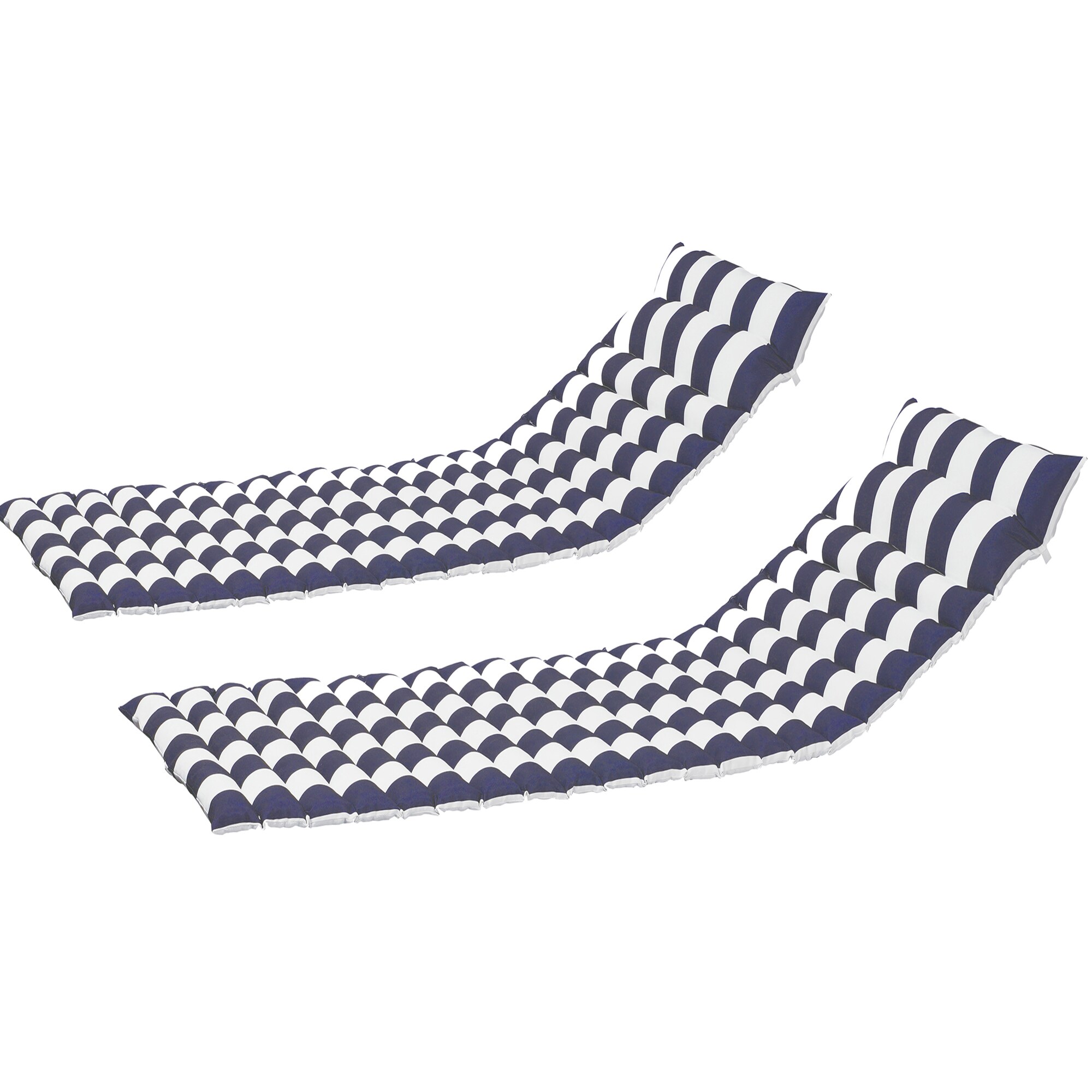 Blue and white striped chaise lounge cushions hotsell