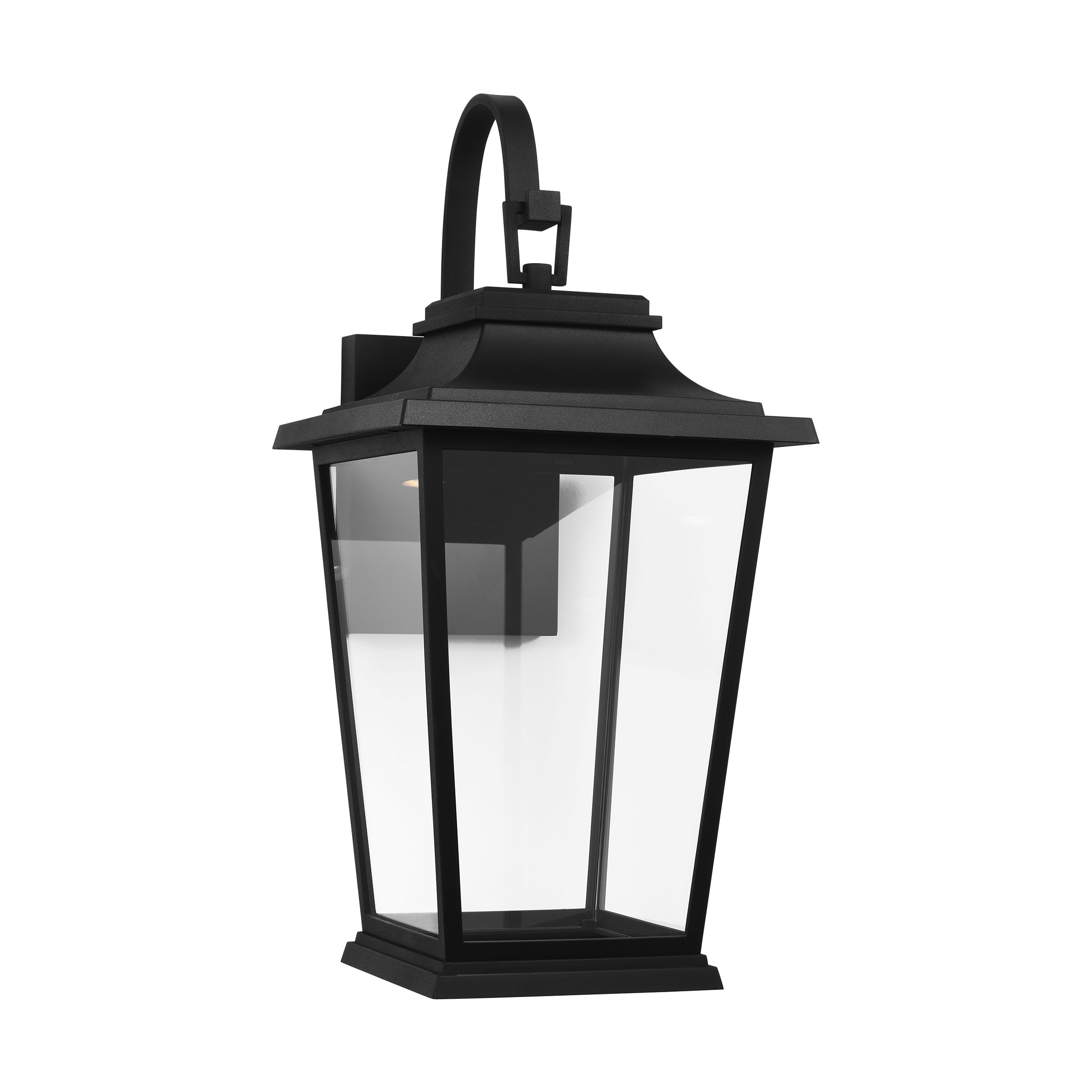 Generation Lighting Warren Coastal 25.63-in H Black Hardwired Integrated LED Outdoor Wall Light
