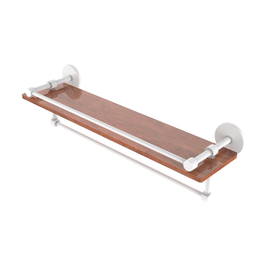 Allied Brass P1000-1TB22GL-IW-WHM Prestige Skyline Matte White Wall mount Bathroom Shelf ( 22-in x 5-in x 5-in )