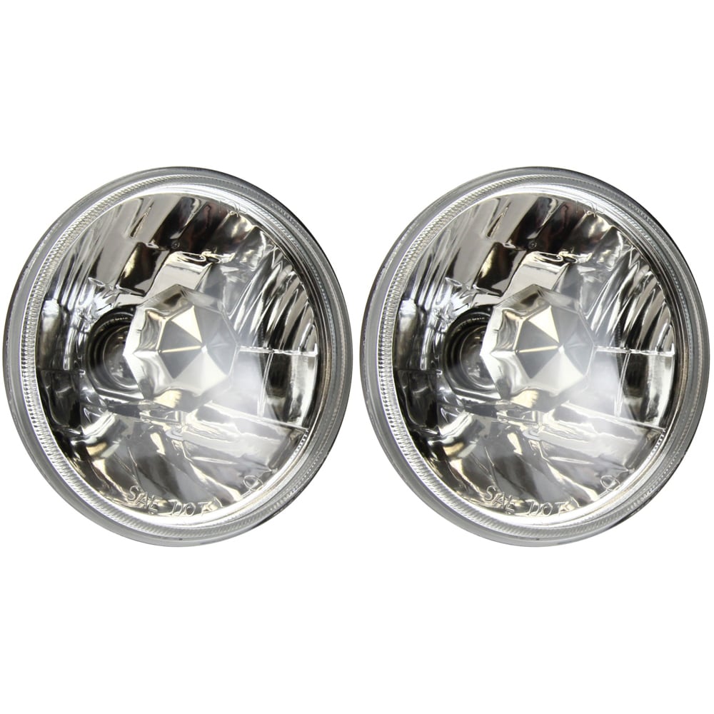 Garage-Pro JCWSTYU9702CHL1GP Driver and Passenger Side Headlight For Chevrolet Corvette 1967-1982 Halogen Clear Lens with Bulb(s) 5 In. Round Conversion Headlight- H5001 Type Upgrade
