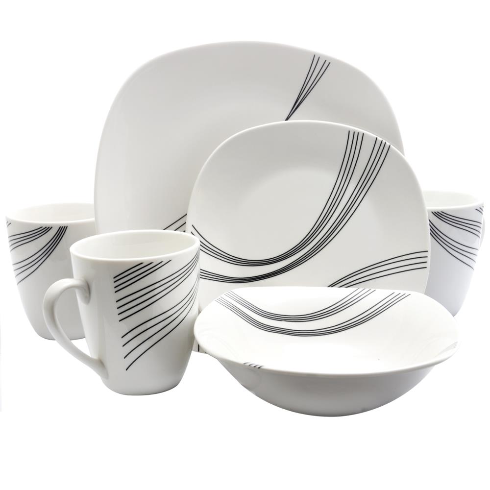 Corelle Livingware 16-Piece Dinnerware Set, Urban Black, Service for 4 