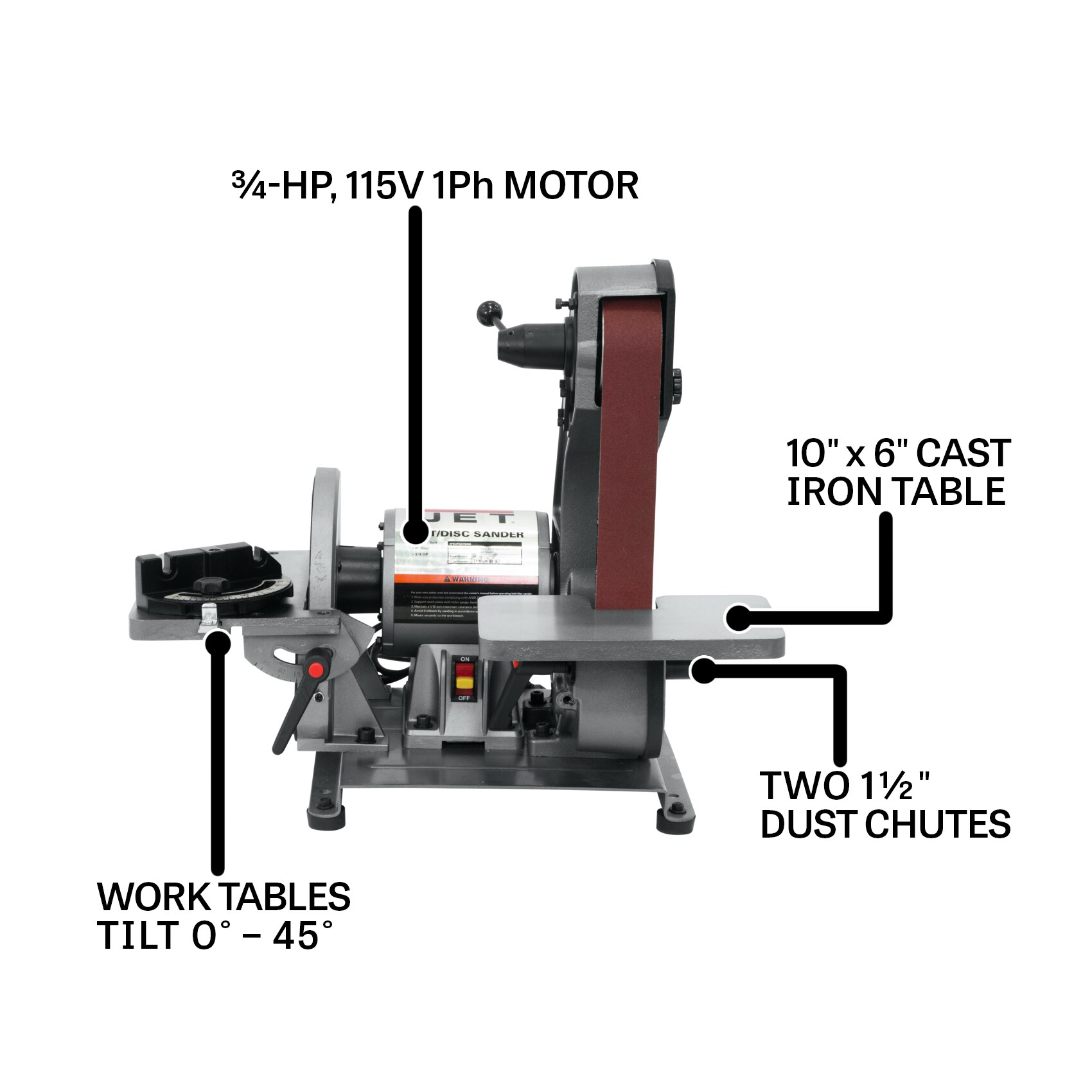 JET JT9-577004 Benchtop-Sanders - View #2