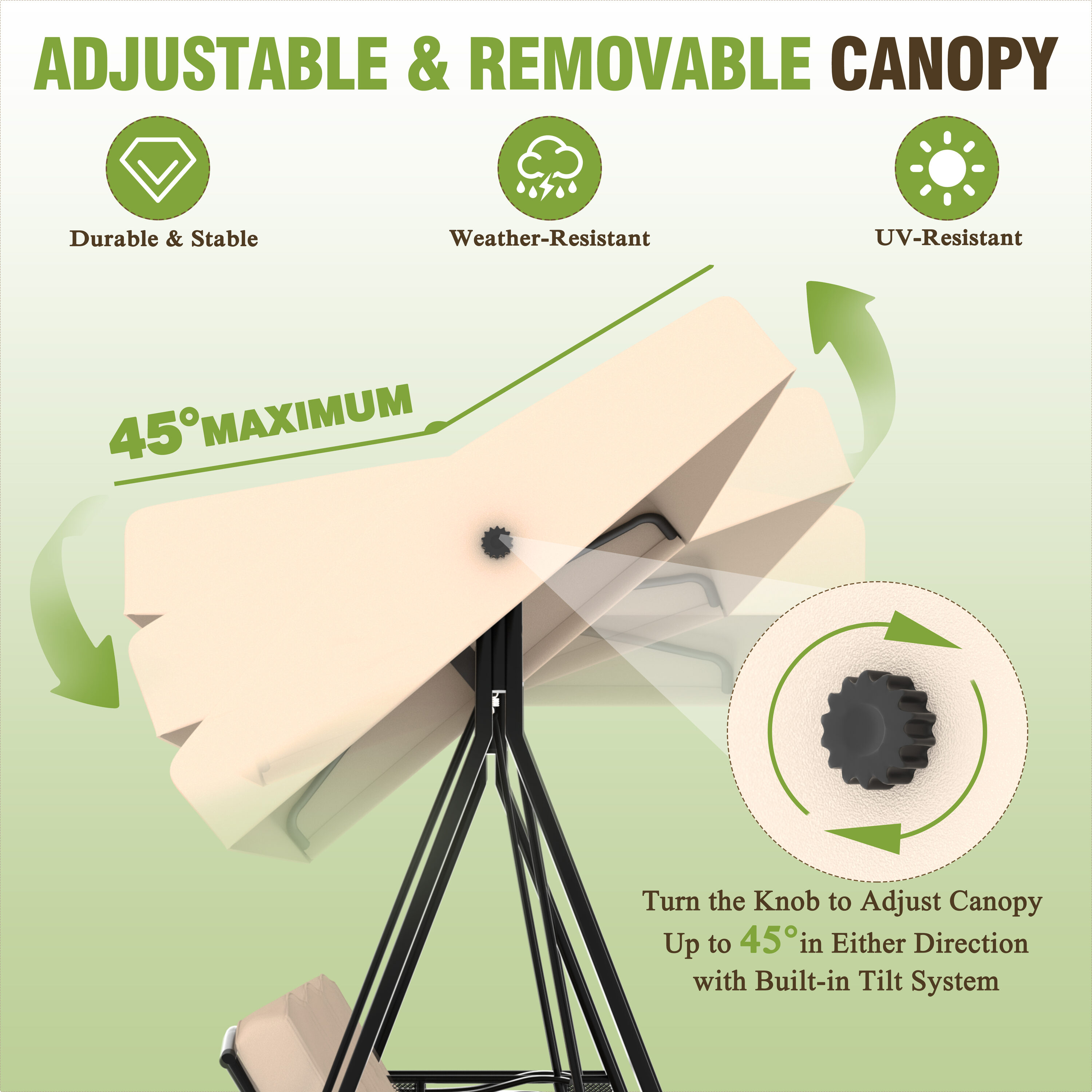 VEIKOUS PG0210-02W-19 Swing-Gliders - View #6