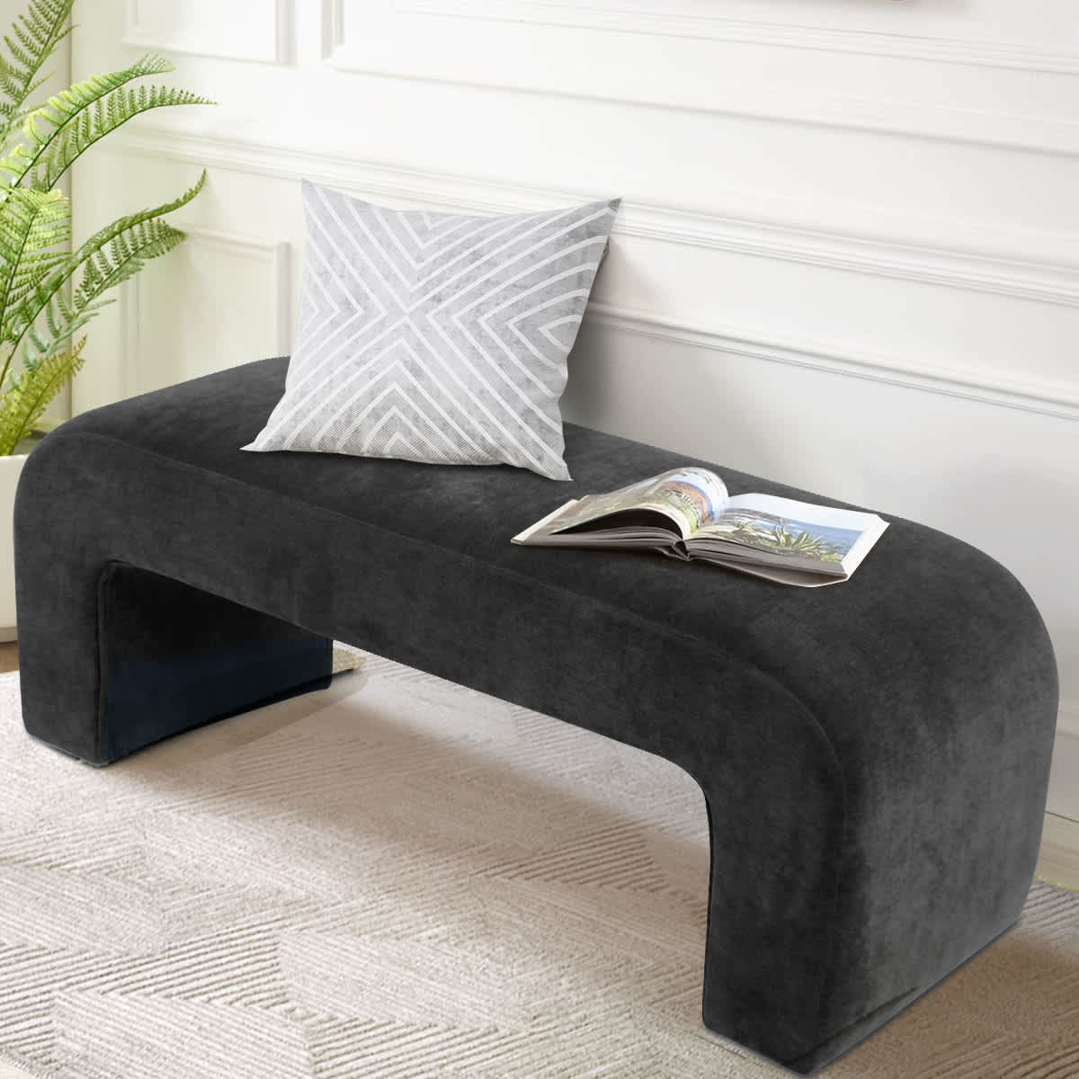 Maison Boucle LILY-120-CHARCOAL bench - View #2