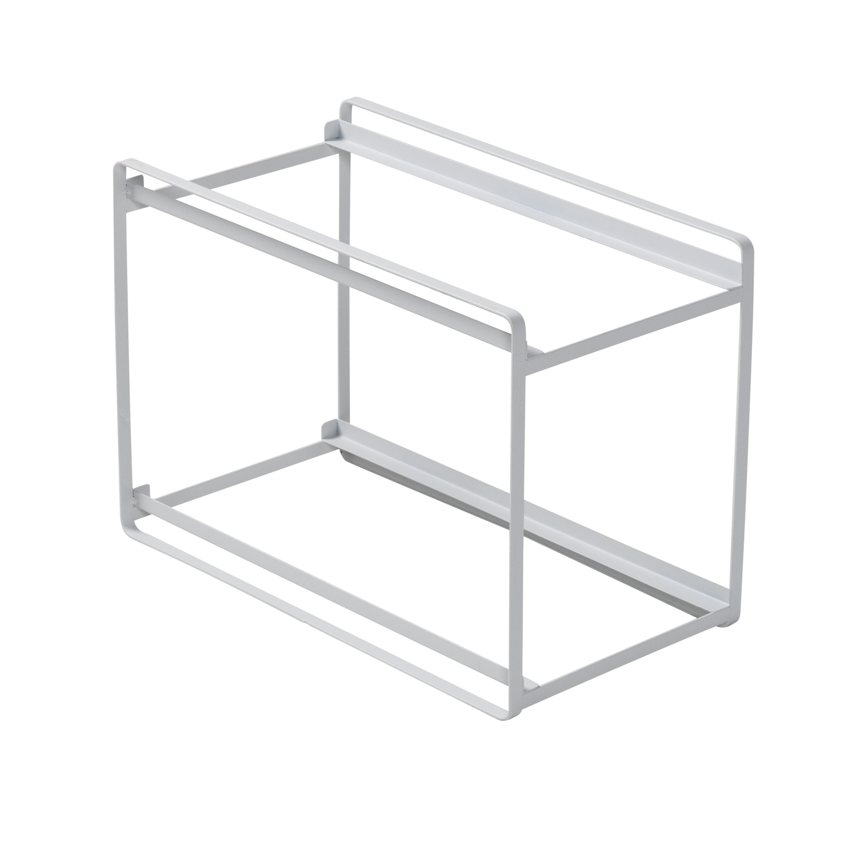 White Steel 2-Tier Sliding Basket Organizer