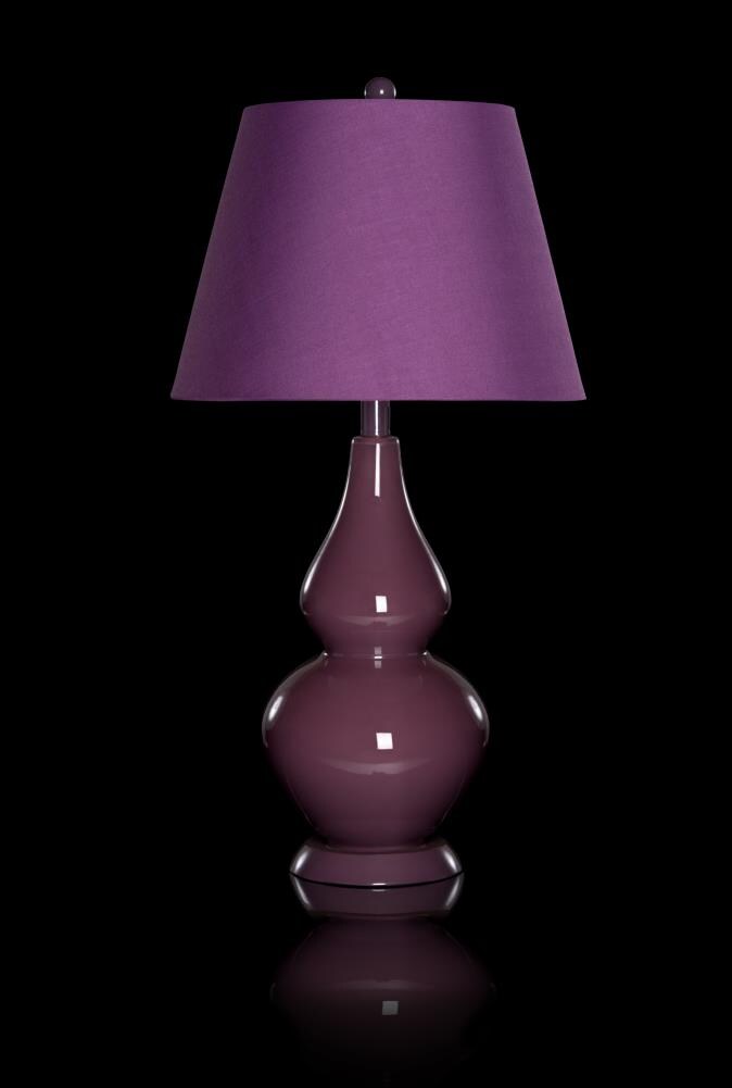 Cybil 26" Dark Purple Double Gourd Glass Table Lamp Set
