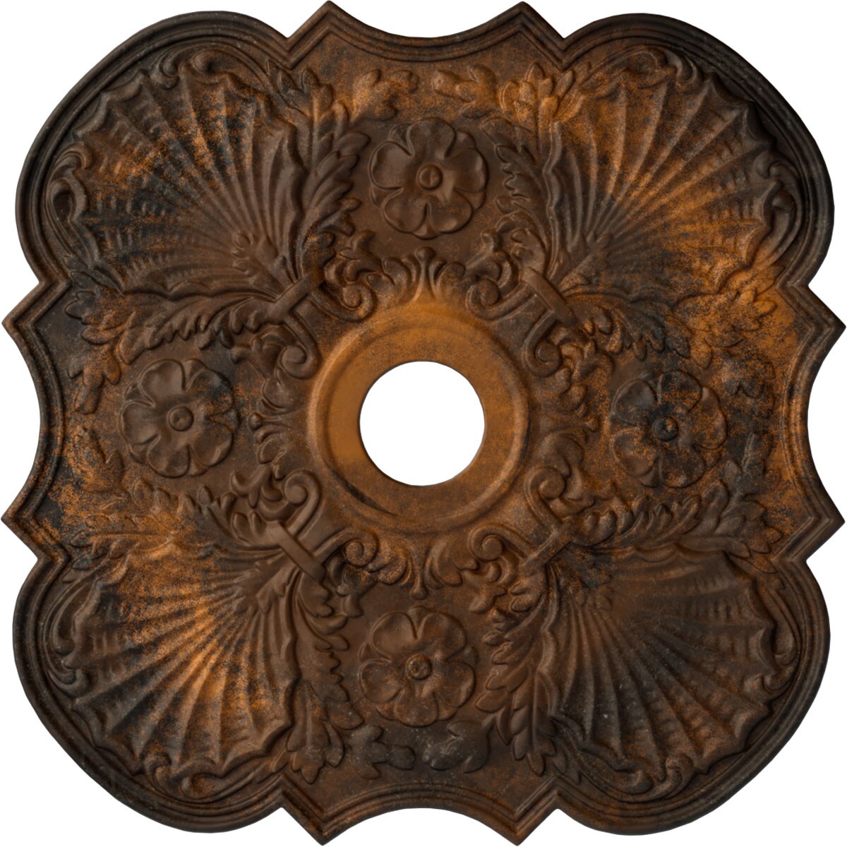 Ekena Millwork CM29FWRUS Flower 29-in W x 29-in L Painted Rust Polyurethane Whole Ceiling Medallion