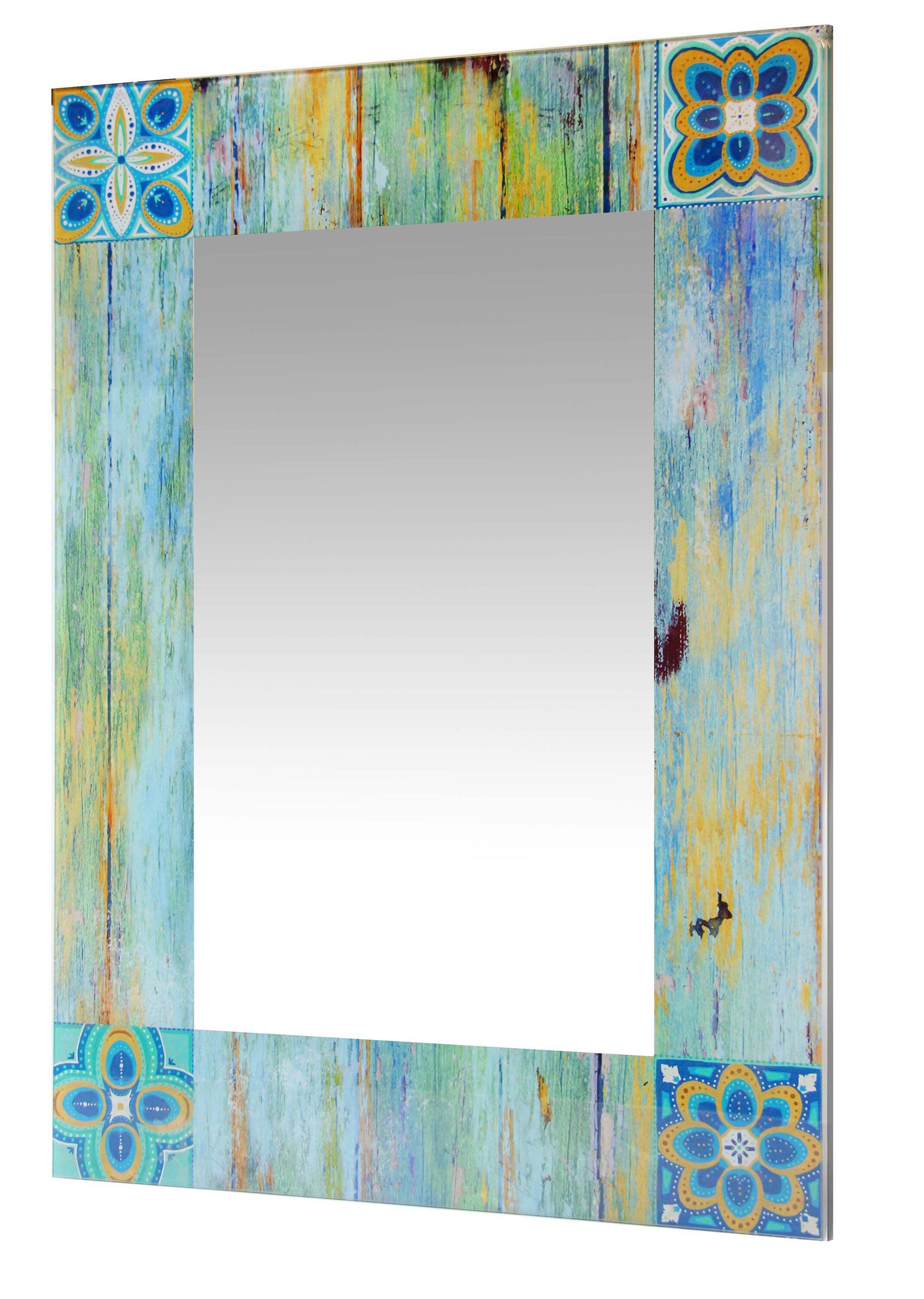 Infinity Instruments 19.75-in W x 27.5-in H Rustic Turquoise Polished  Frameless Wall Mirror in the Mirrors department at