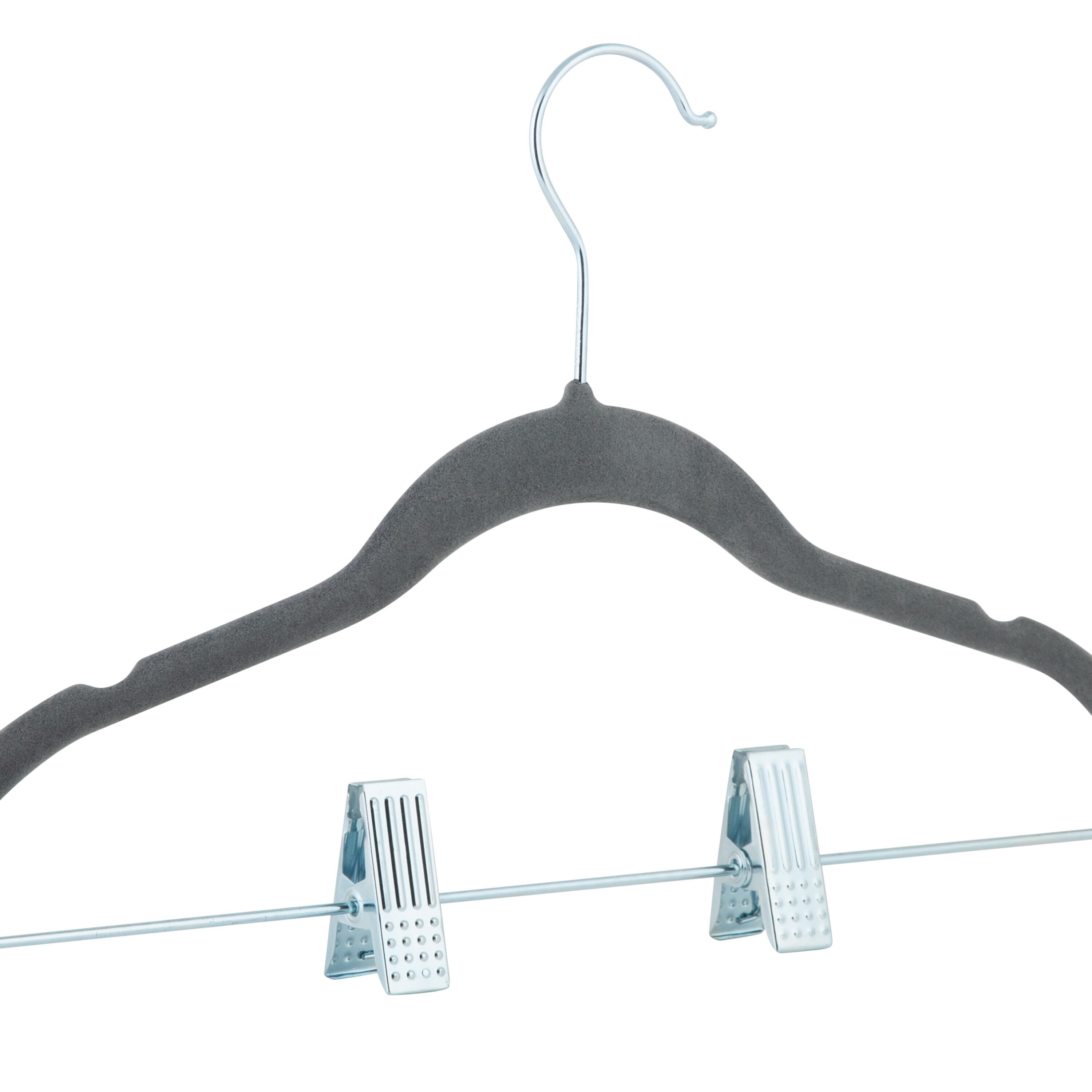 Simplify 6-Pack Children's Velvet Hangers Grey