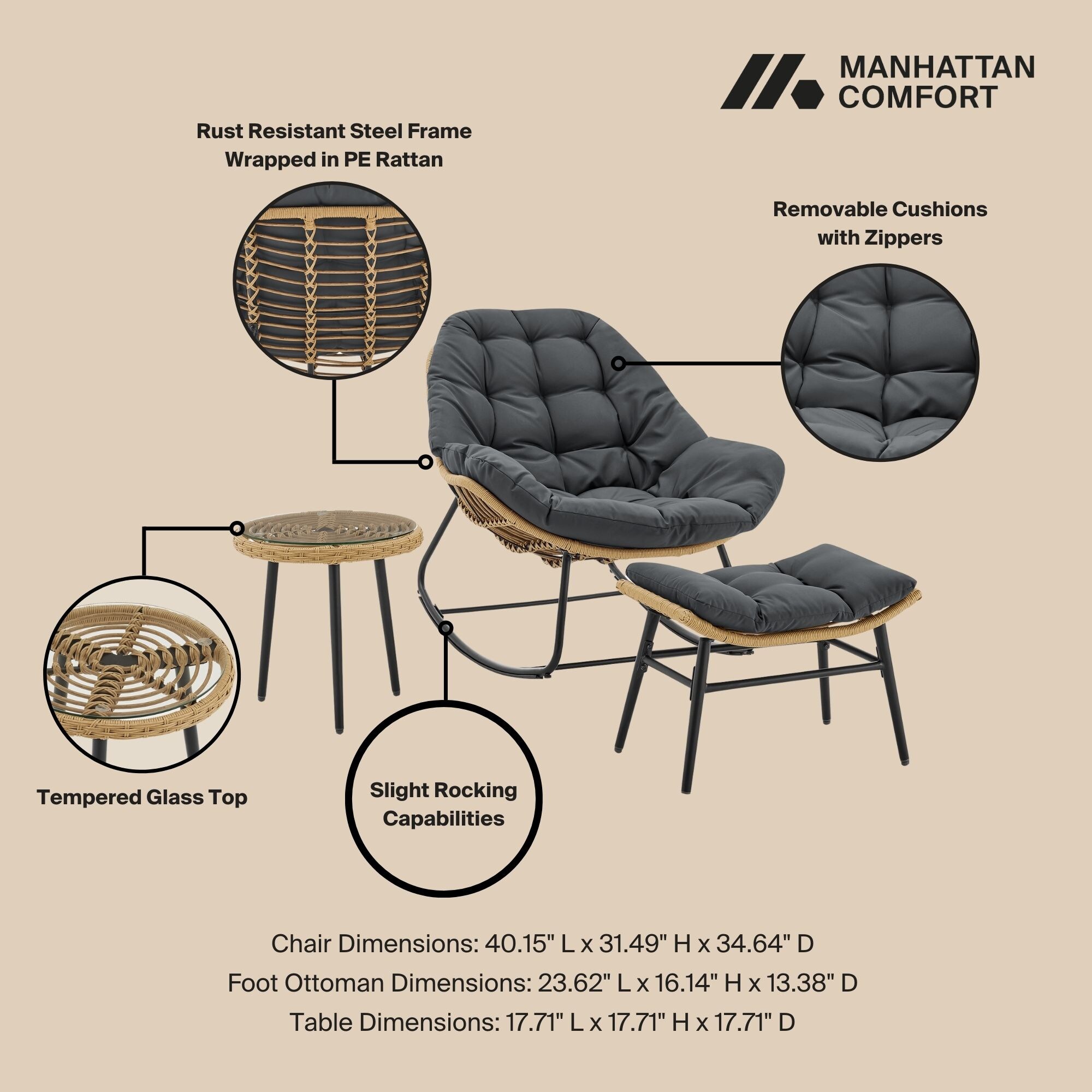 Manhattan Comfort 2-OD-CV024-GY Patio-Conversation-Sets - View #4
