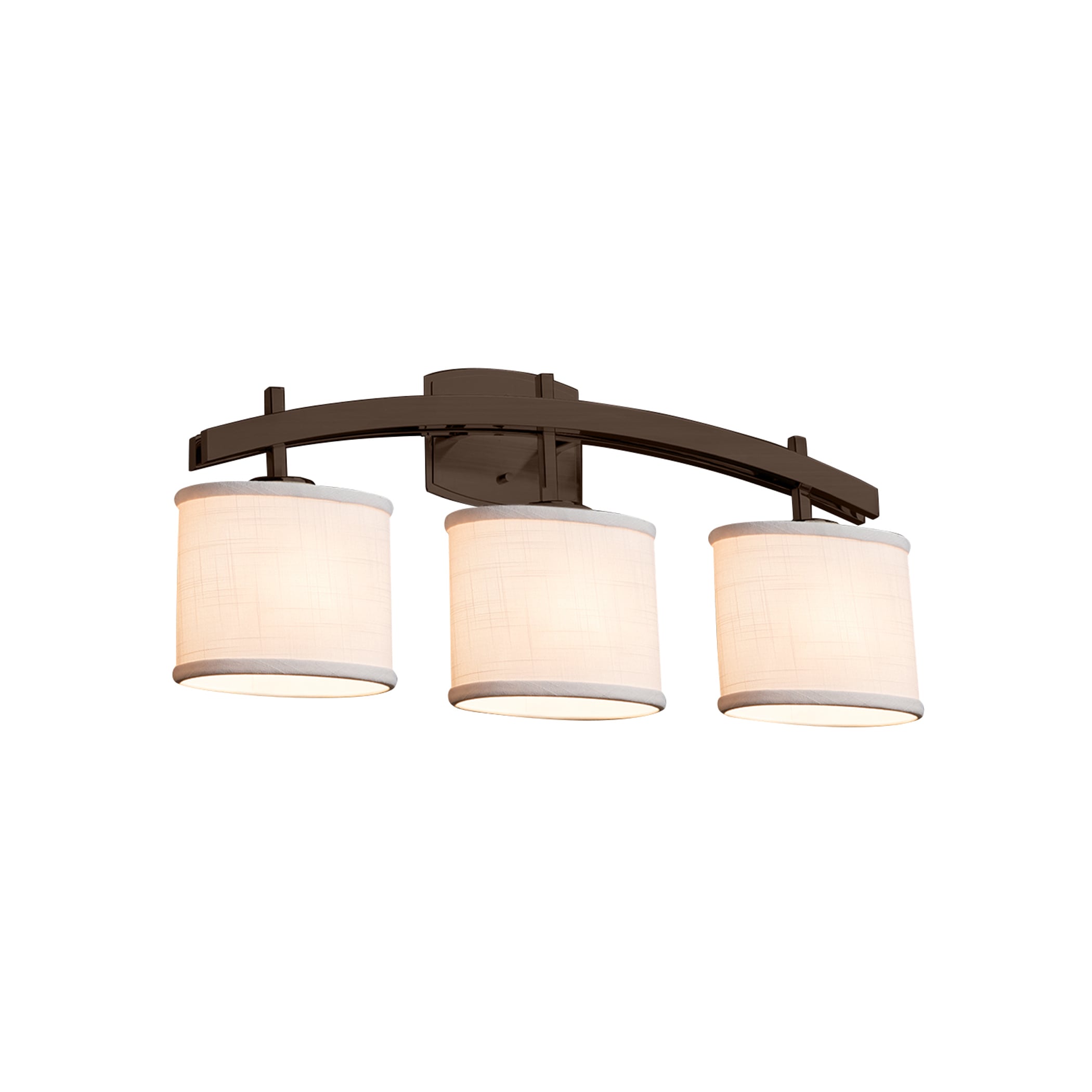 Justice Design Group FAB-8593-30-CR-DB-LD Textile 25.5-in 3-Light Dark Bronze LED Transitional Vanity Light