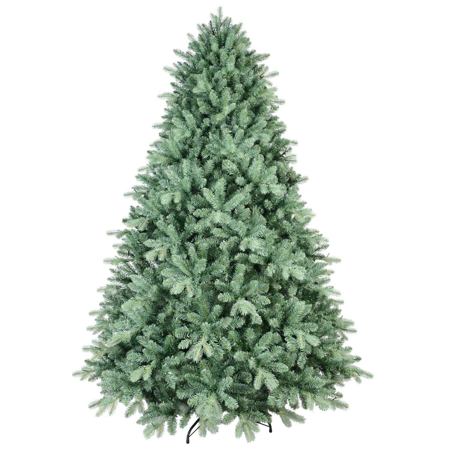Etokfoks ETXT11445 4FT Blue Green Tint Christmas Tree with 592 PE PVC Tips Unique Full Bodied Tree with Hinged Branches Easy Assembly Stable Metal Stand