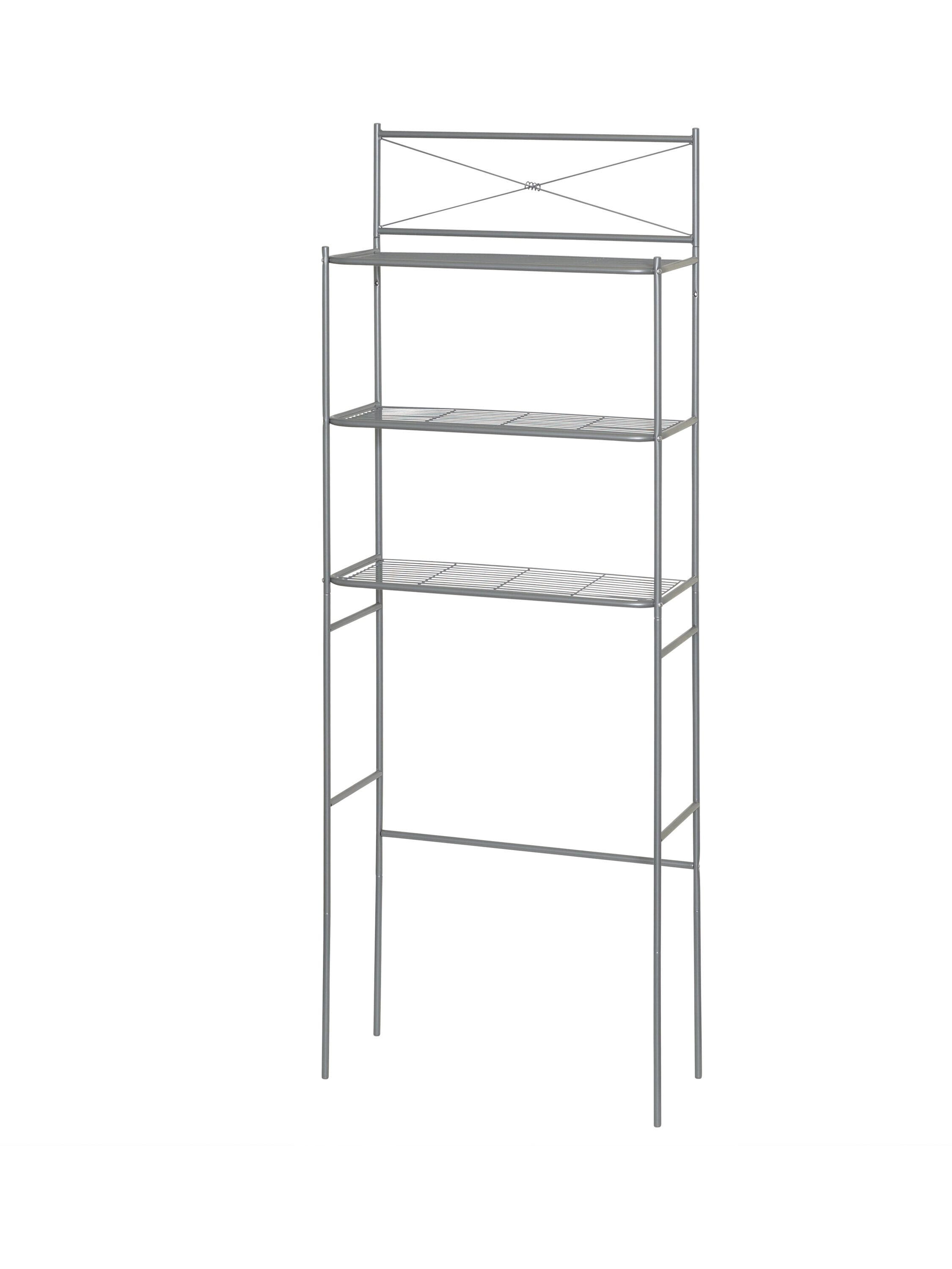 Zenith E2523NN 23.6-Inches x 64.6-Inches x 10.25-Inches Satin Nickel 3 -Shelf Over-the-Toilet Storage