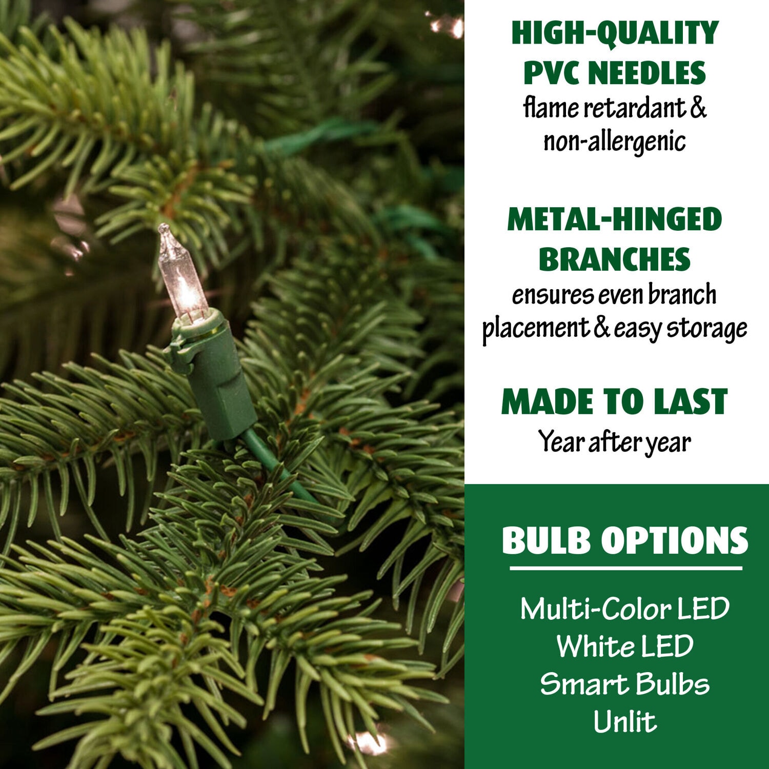 Carmel Pine 7.5-Ft Artificial Christmas Tree with White Lights