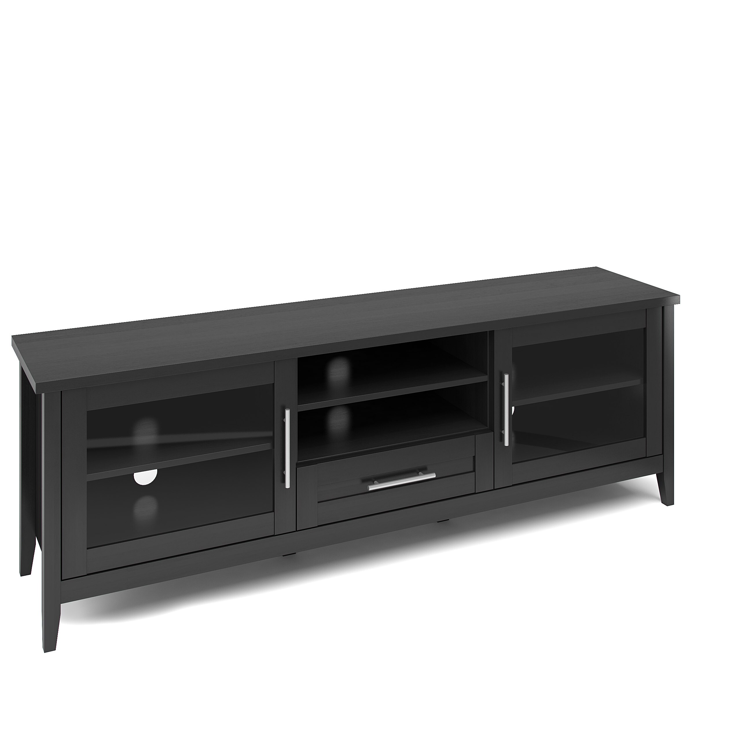 CorLiving Jackson Transitional Black Tv Cabinet (Accommodates TVs Up To ...