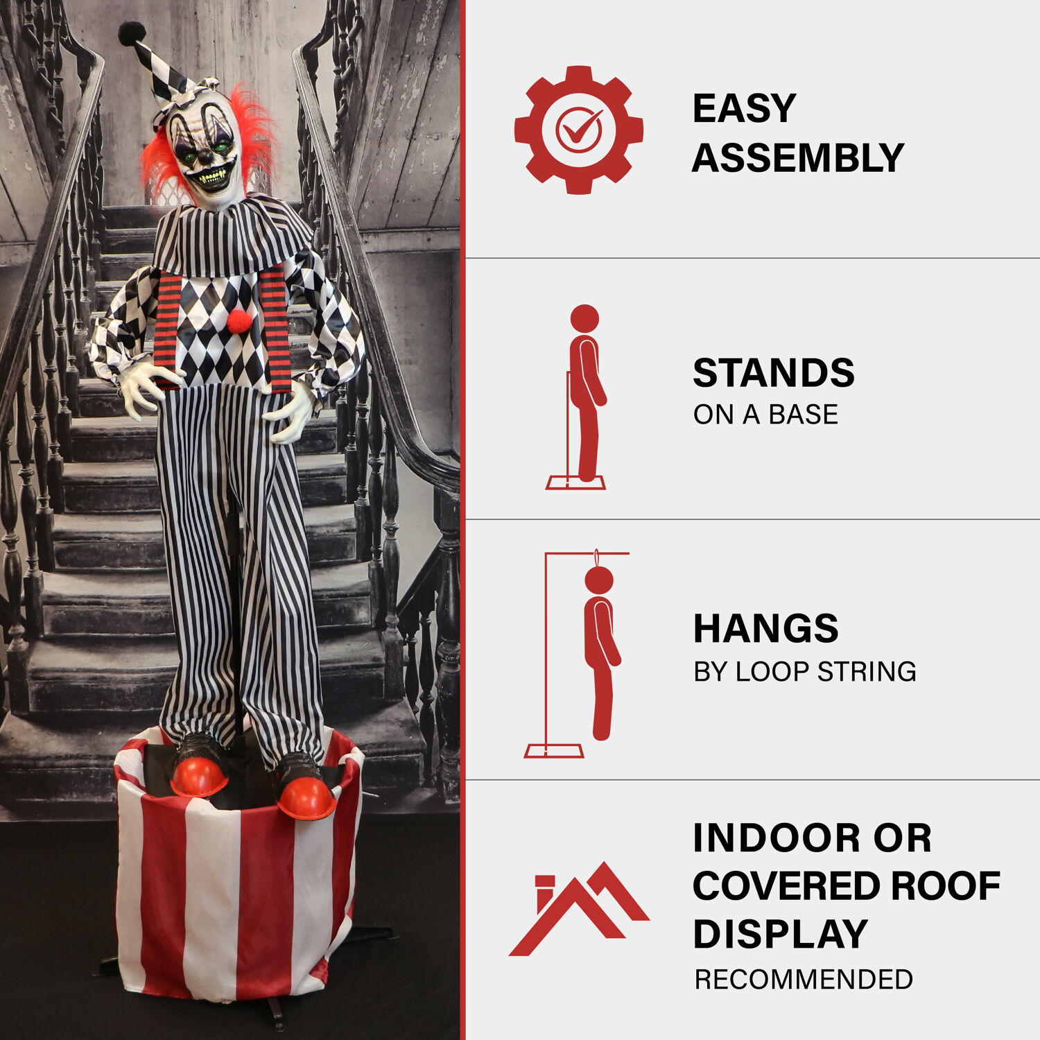 Haunted Hill Farm HHCLOWN-31FLSA Halloween-Animatronics - View #6