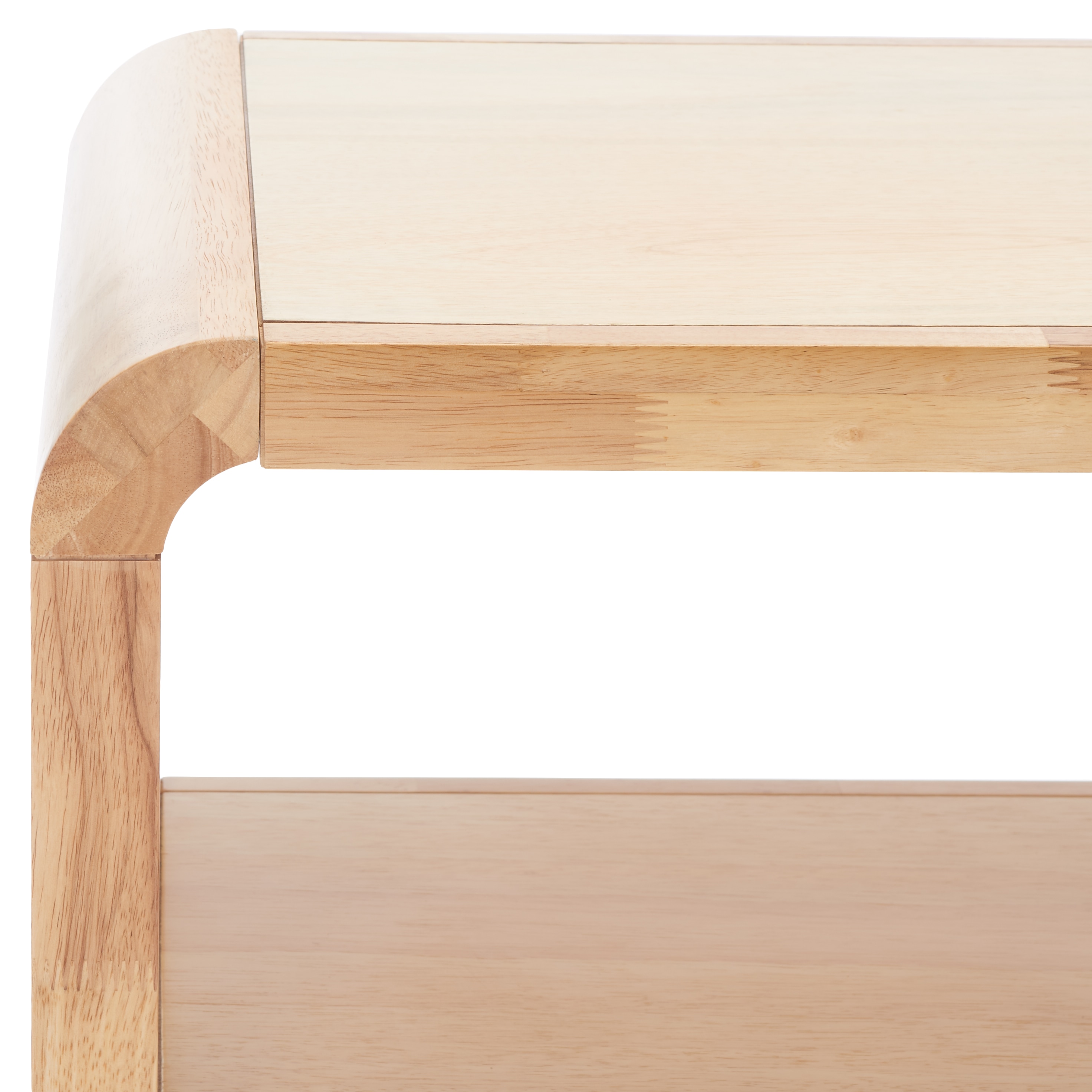 Omara Natural Solid Wood 53'' Modern 2-Tier Console Table