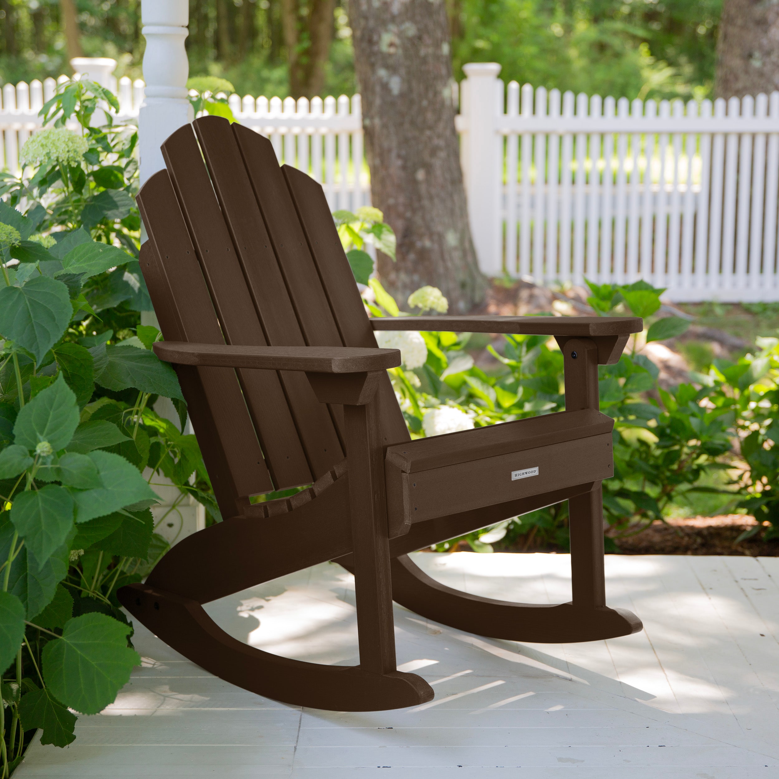 highwood Westport Weathered Acorn Poly-lumber Frame Rocking Chair with Slat Seat