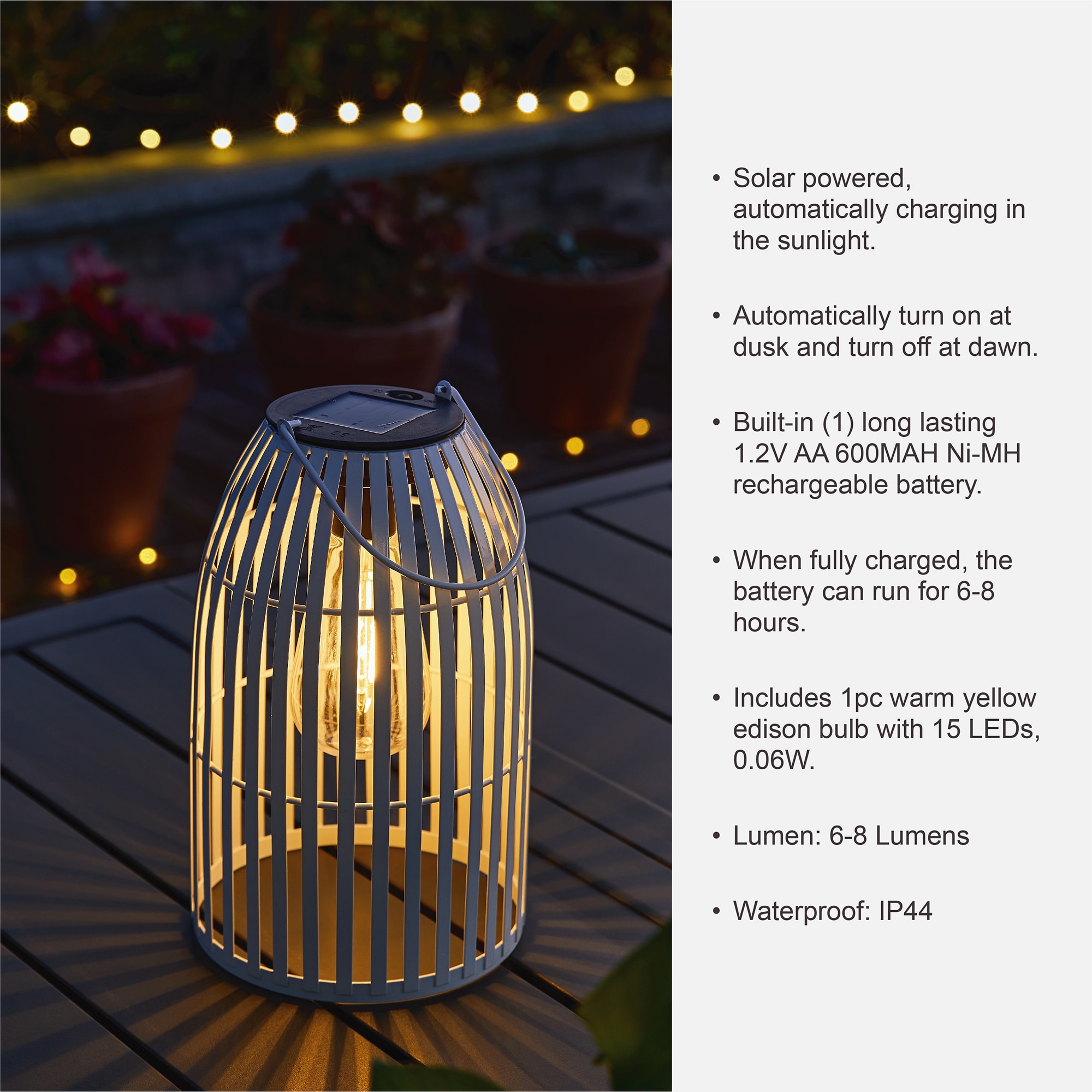 12.4-Inch LED Lighted Battery Operated Lantern Warm White