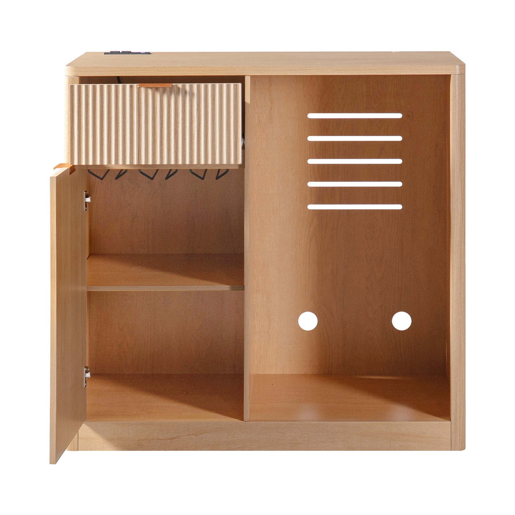 SINOFURN - Brown MDF Base with MDF Wood Top Kitchen Island ( 20.9-in x 39.4-in x 38.8-in )