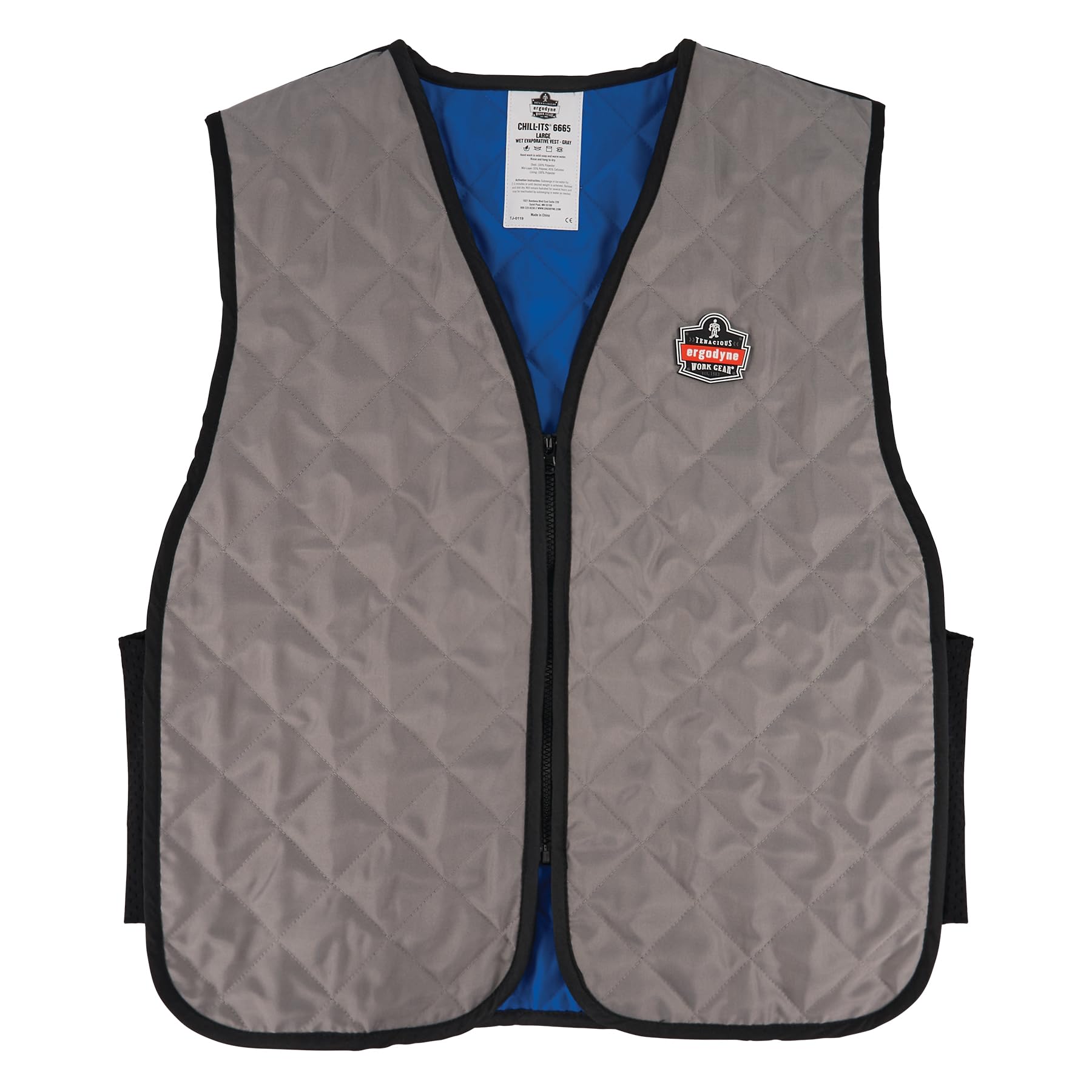Ergodyne Adult Unisex Blue Synthetic Cooling Vest (Medium) 12693