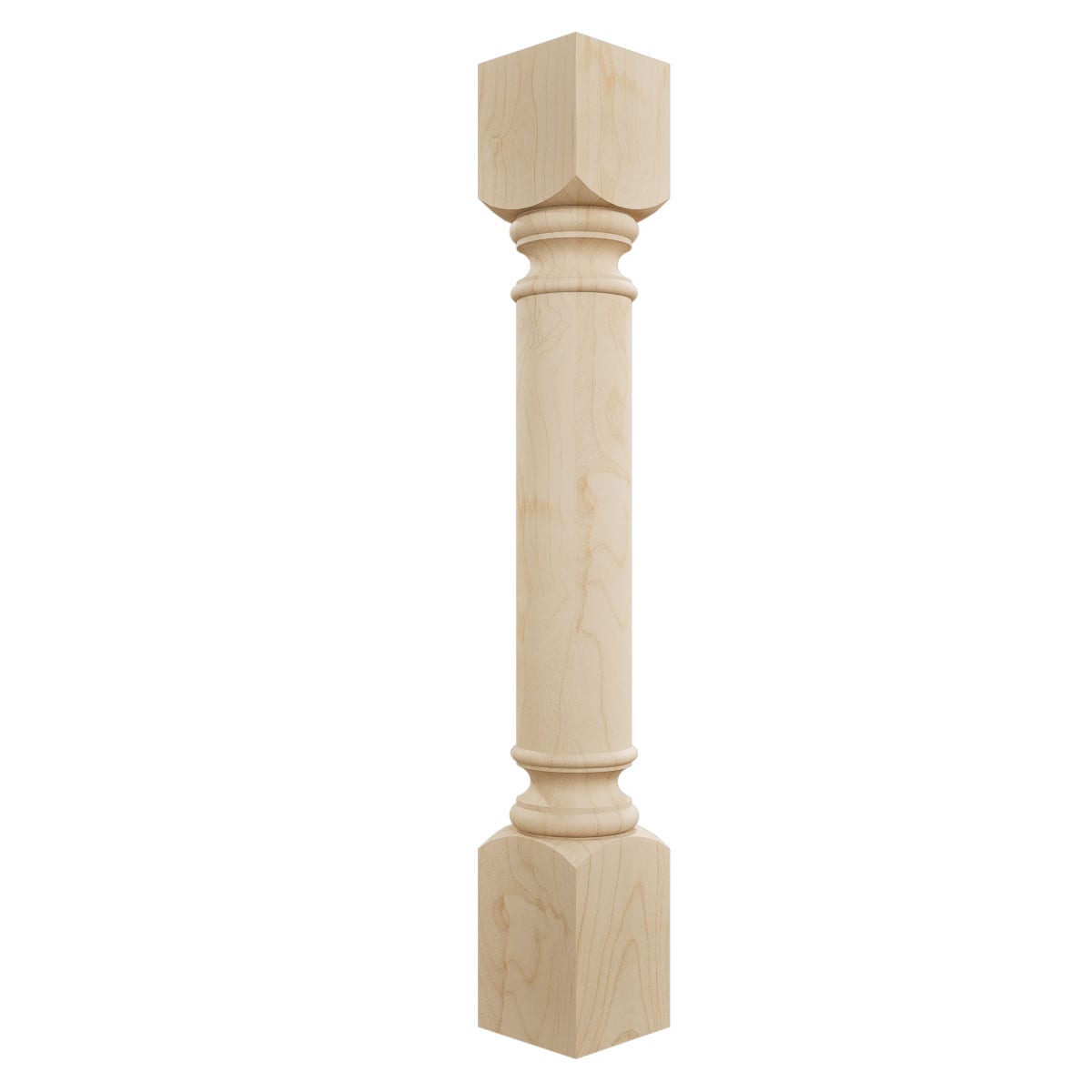 Ekena Millwork COL05X05X35TRAL Traditional Cabinet Column 3-ft x 5-in Unfinished Alder Wood Square Column