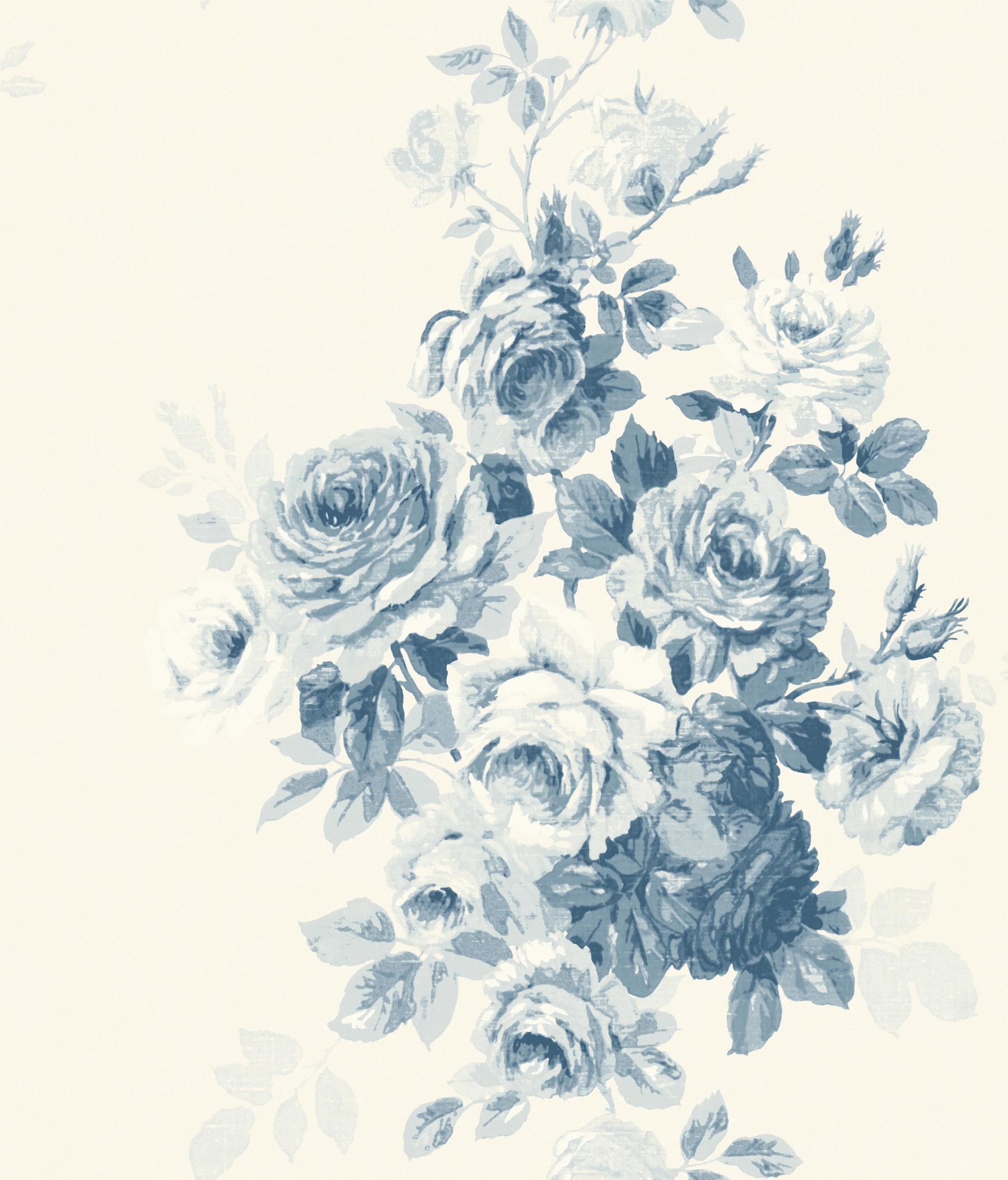 Magnolia Home ME1531 56-sq ft Blue Paper Floral Prepasted Soak and Hang Wallpaper